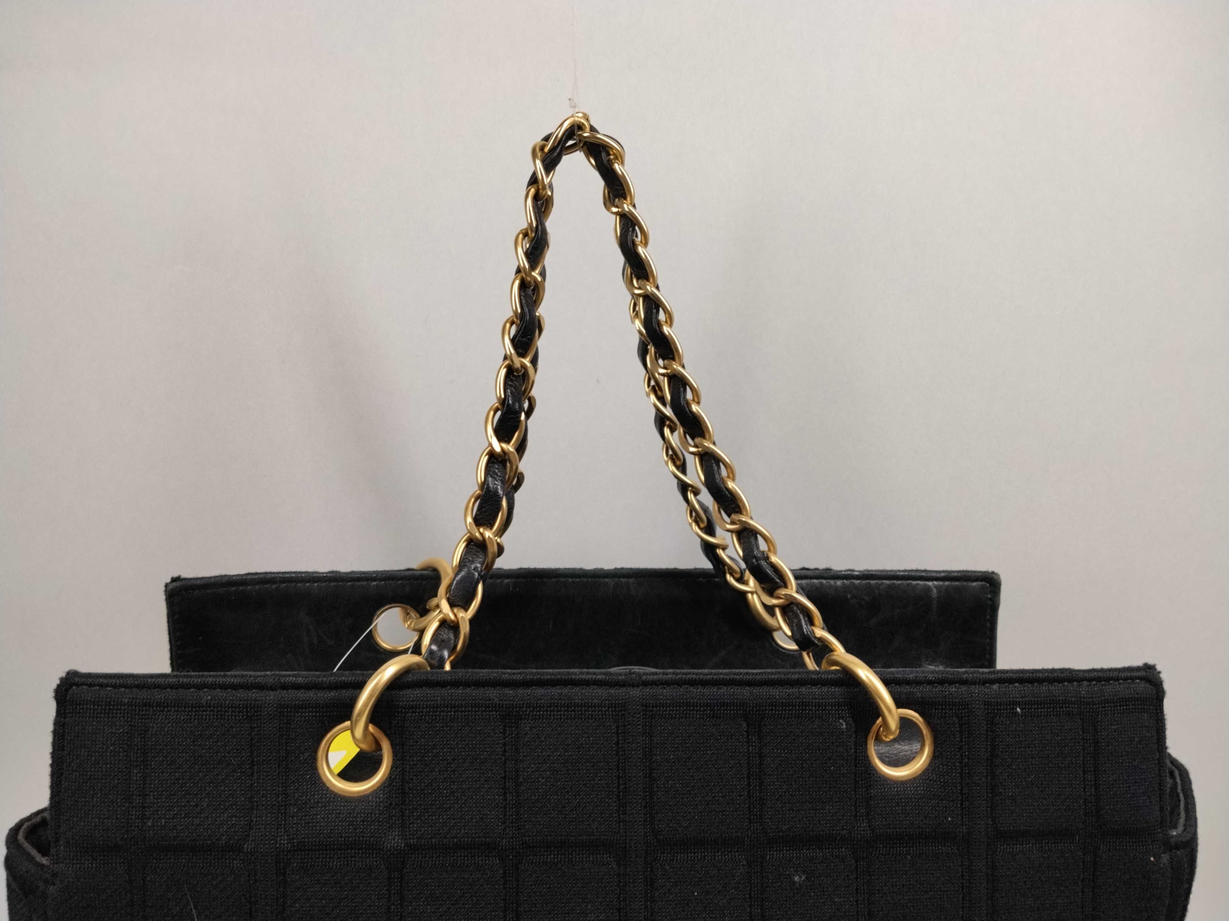 Chocolate Bar Chain Tote Bag, Cotton, Black Tote Bag — view 4
