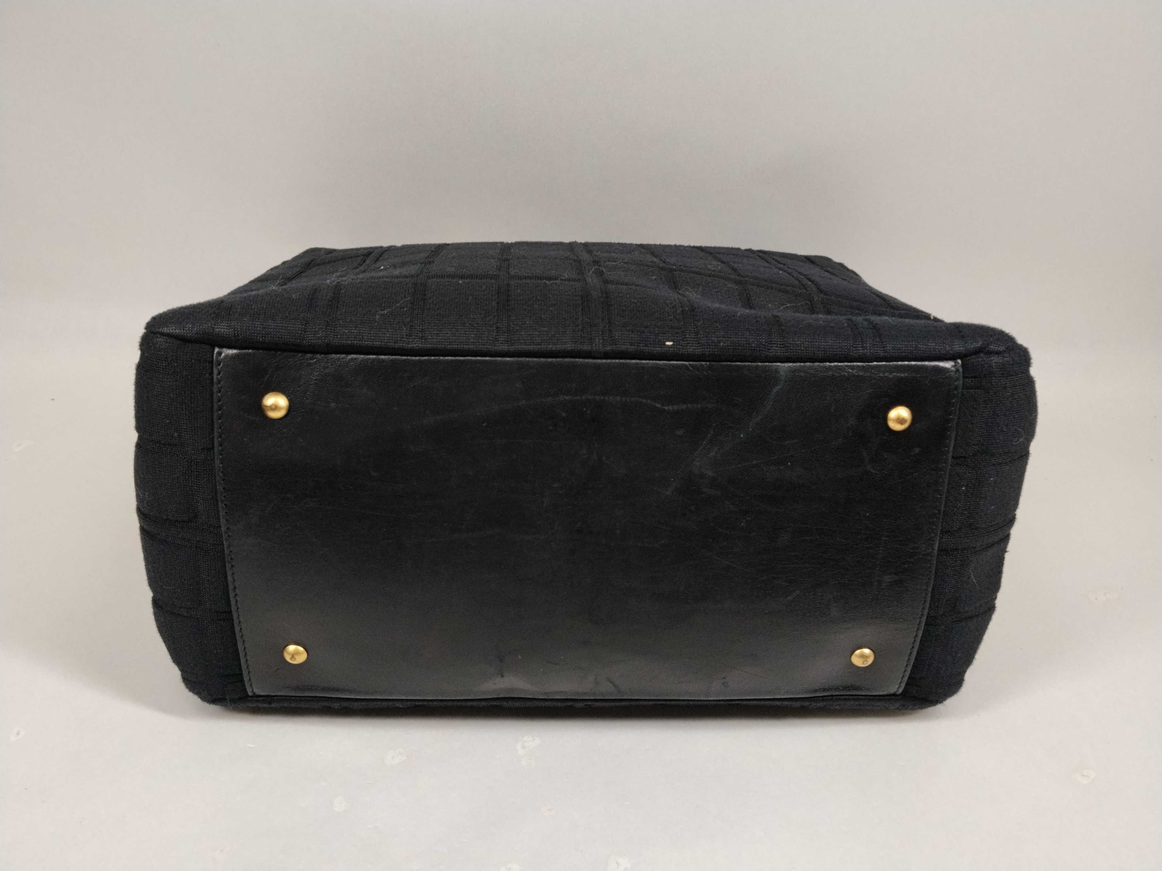 Chocolate Bar Chain Tote Bag, Cotton, Black Tote Bag — view 7