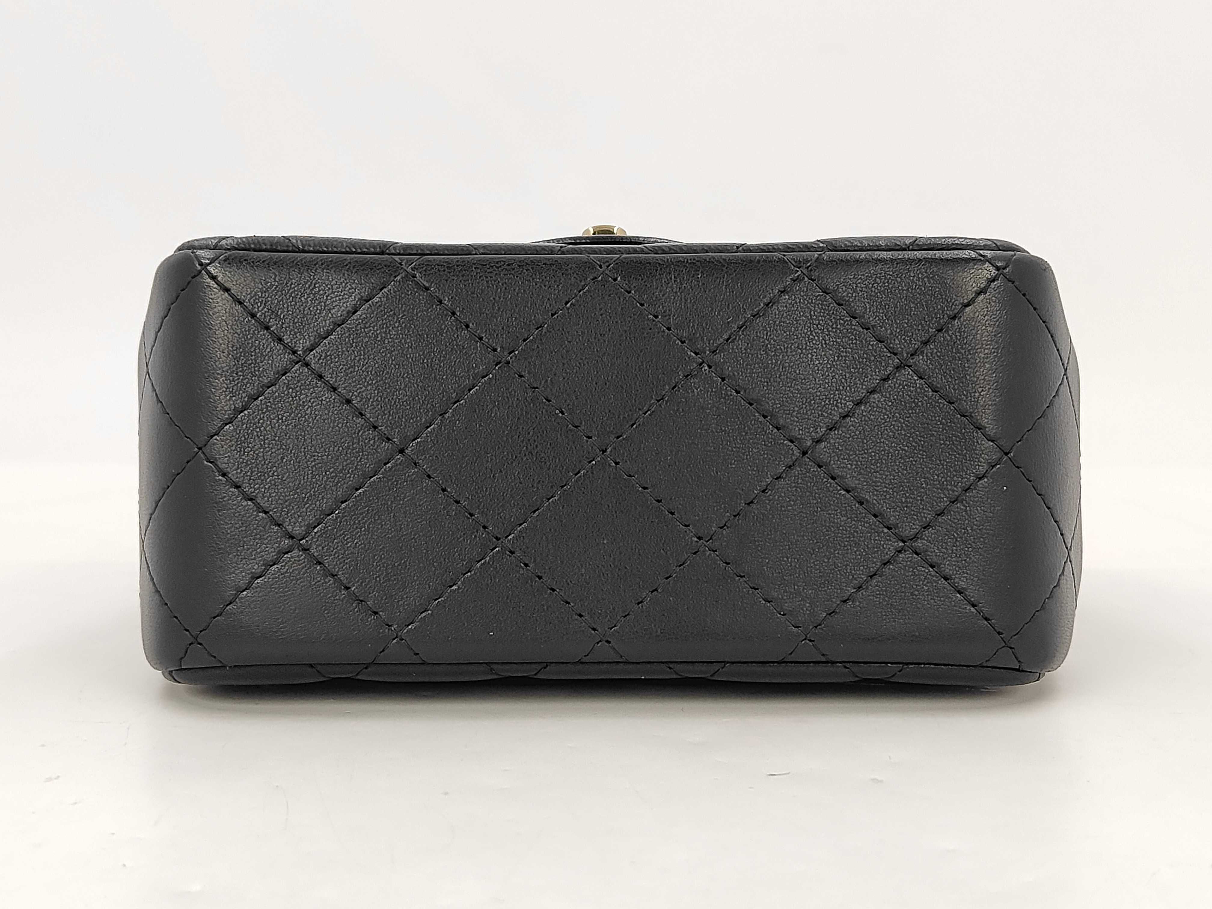 Mini Mat Plate Lambskin Shoulder Bag — view 6