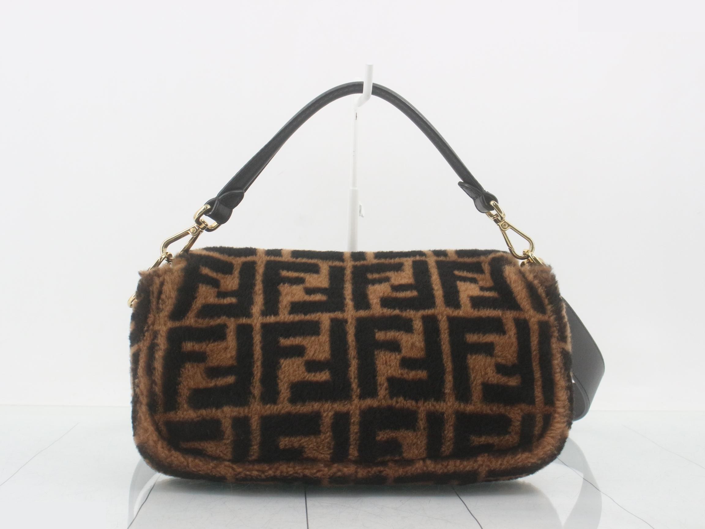 Baguette Fur Zucca 2-Way Hand/Shoulder Bag, Bicolor — view 2