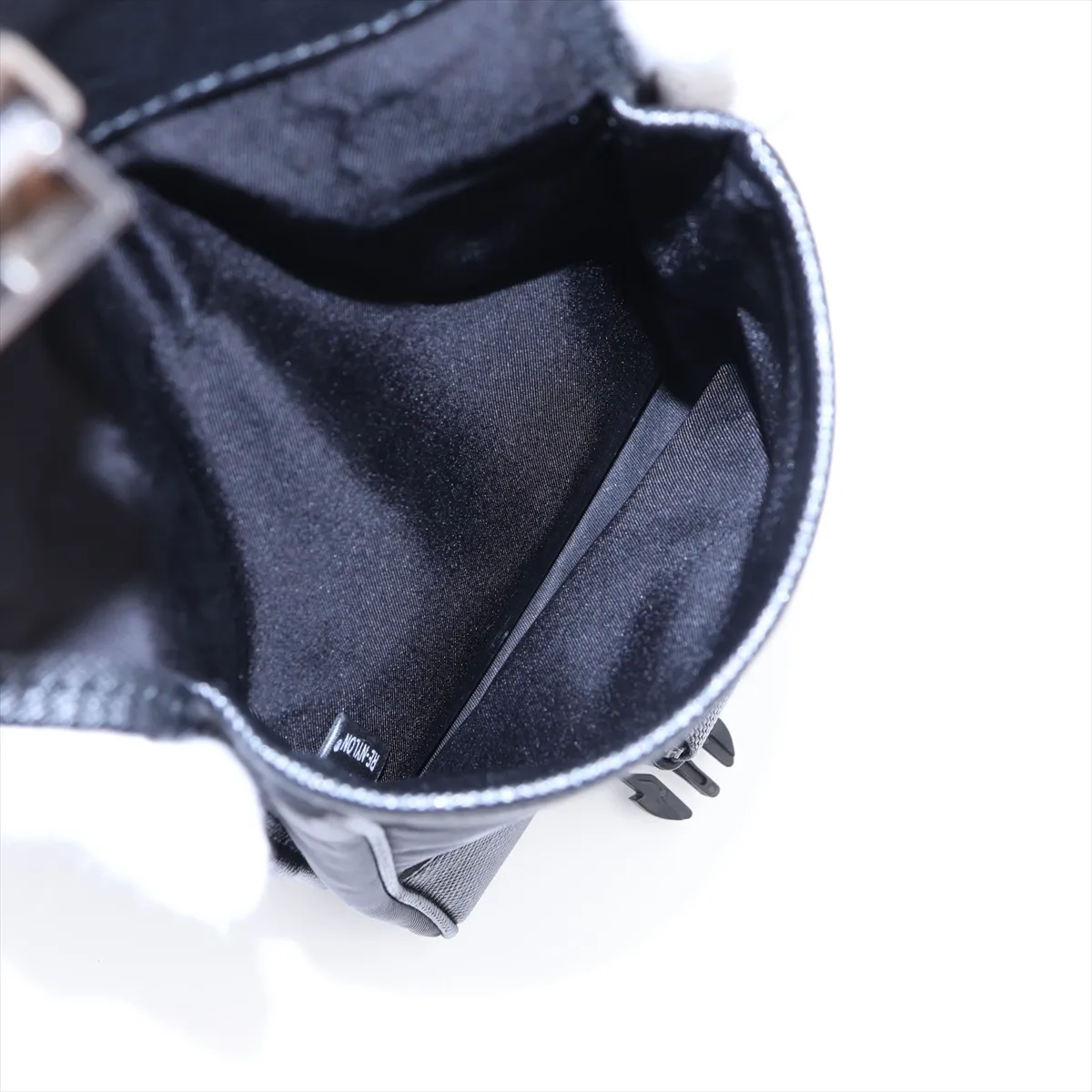 Tessuto Nylon x Leather Phone Pouch, Black — view 6