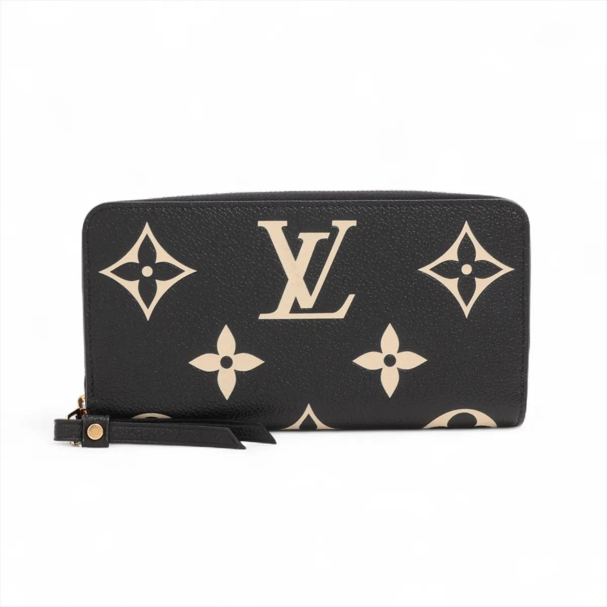Bicolor Monogram Empreinte Zippy Wallet M80481 Noir x Cream Round Zip Wallet (RFID detected)