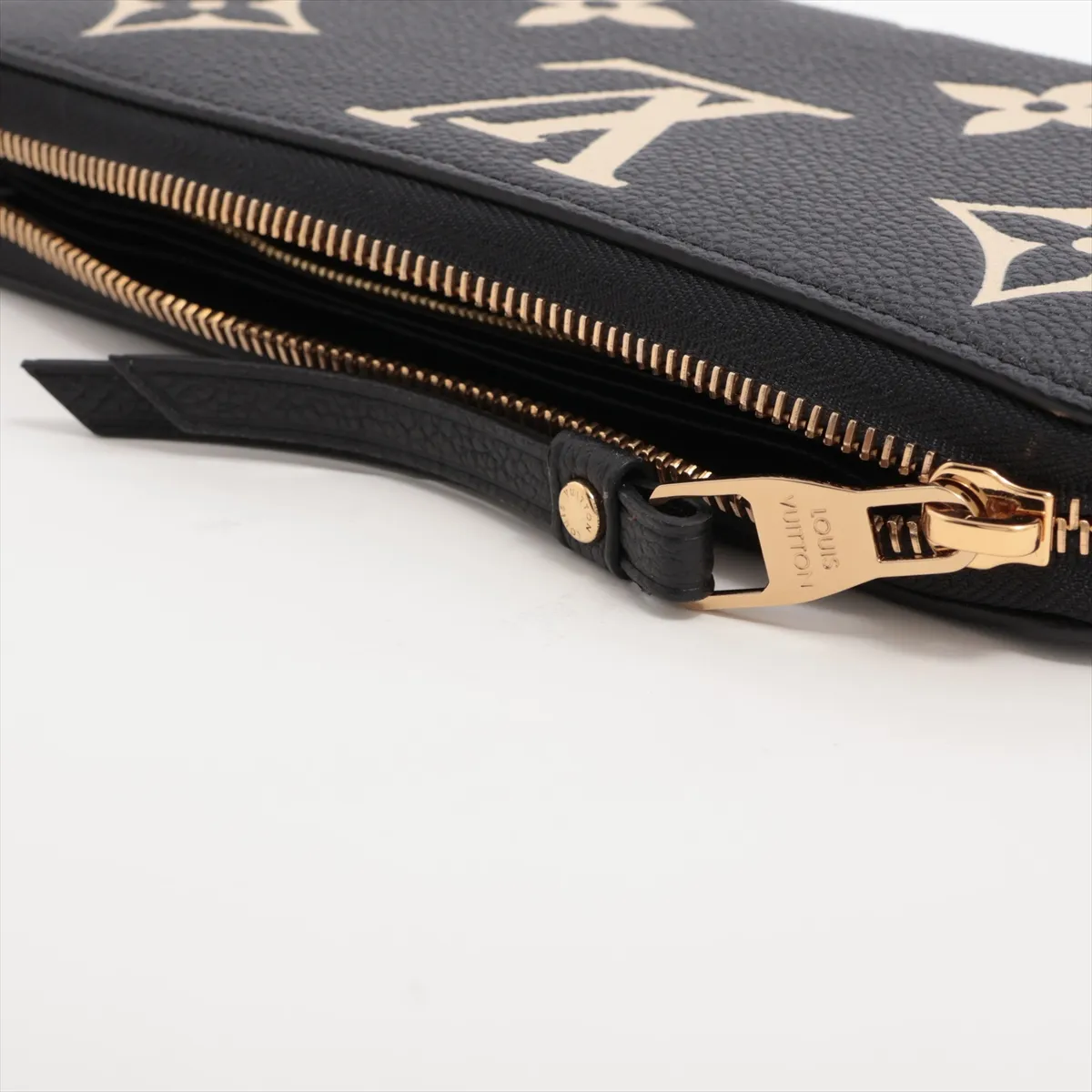 Bicolor Monogram Empreinte Zippy Wallet M80481 Noir x Cream Round Zip Wallet (RFID detected) — view 14