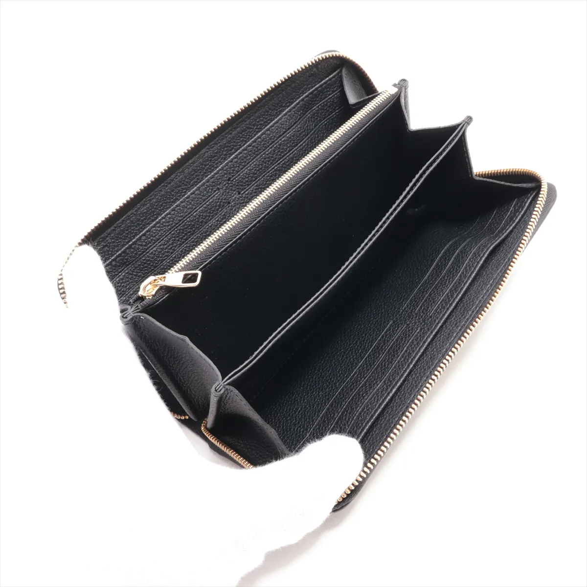 Bicolor Monogram Empreinte Zippy Wallet M80481 Noir x Cream Round Zip Wallet (RFID detected) — view 3