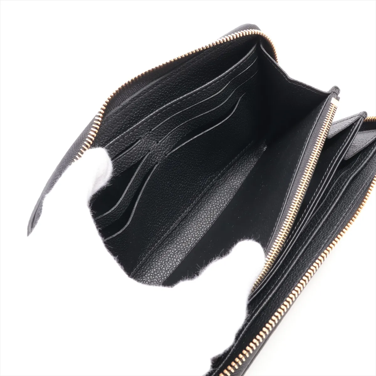 Bicolor Monogram Empreinte Zippy Wallet M80481 Noir x Cream Round Zip Wallet (RFID detected) — view 5