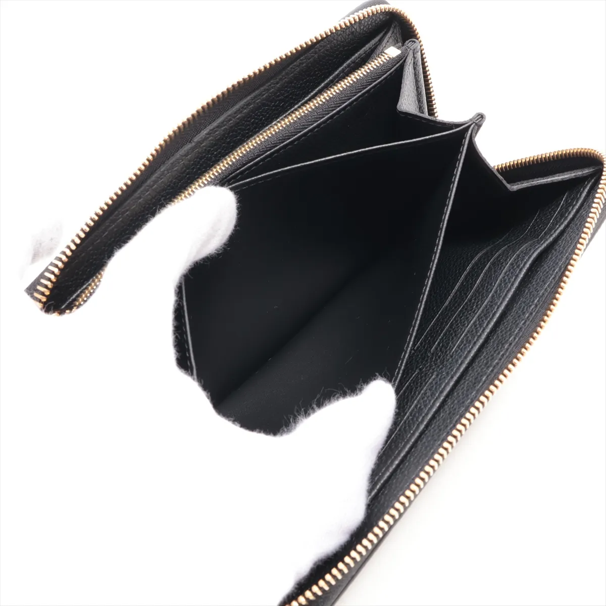 Bicolor Monogram Empreinte Zippy Wallet M80481 Noir x Cream Round Zip Wallet (RFID detected) — view 7