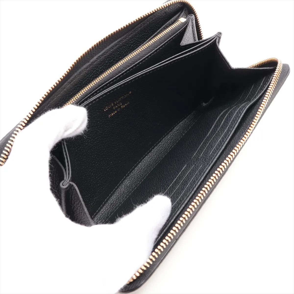 Bicolor Monogram Empreinte Zippy Wallet M80481 Noir x Cream Round Zip Wallet (RFID detected) — view 8