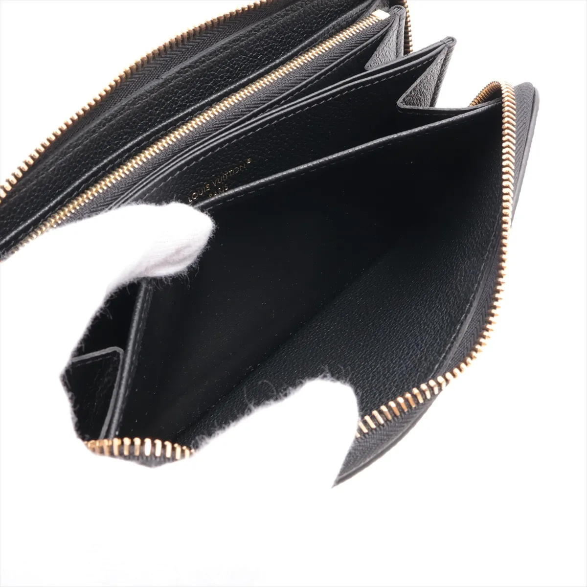 Bicolor Monogram Empreinte Zippy Wallet M80481 Noir x Cream Round Zip Wallet (RFID detected) — view 9