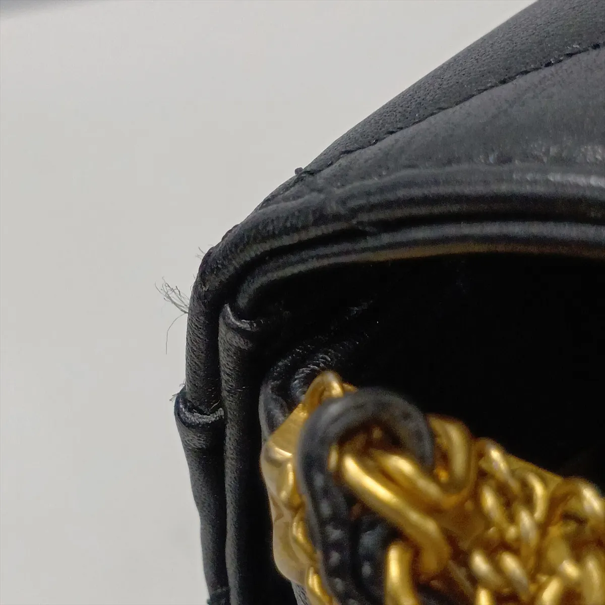 Matelassé Lambskin Chain Shoulder Bag, Black with Gold Hardware, 30485097 (Serial Number in the 30s) — view 12
