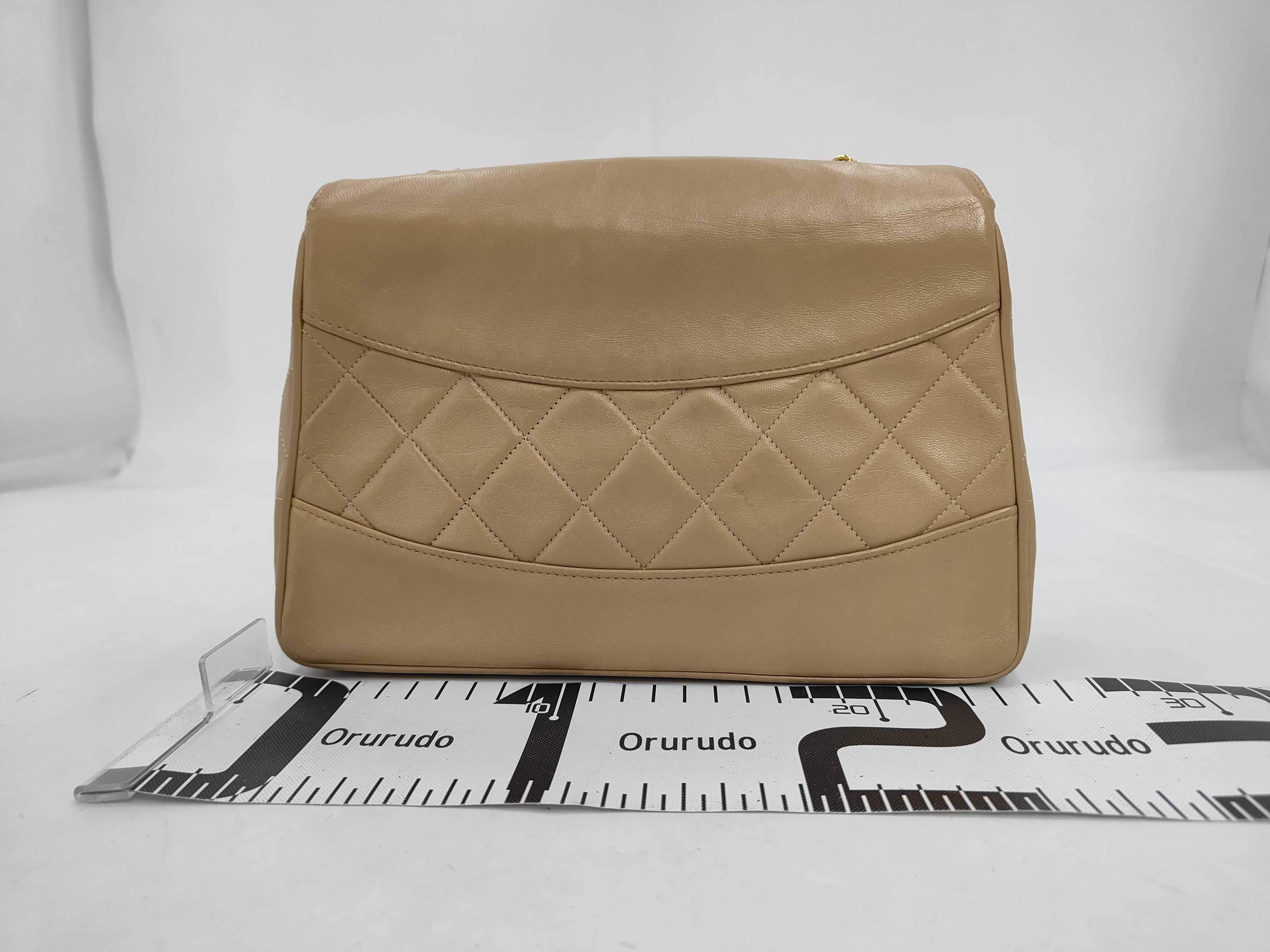 Diana Flap Shoulder Bag, Beige, Gold Hardware, 1713101 — view 2