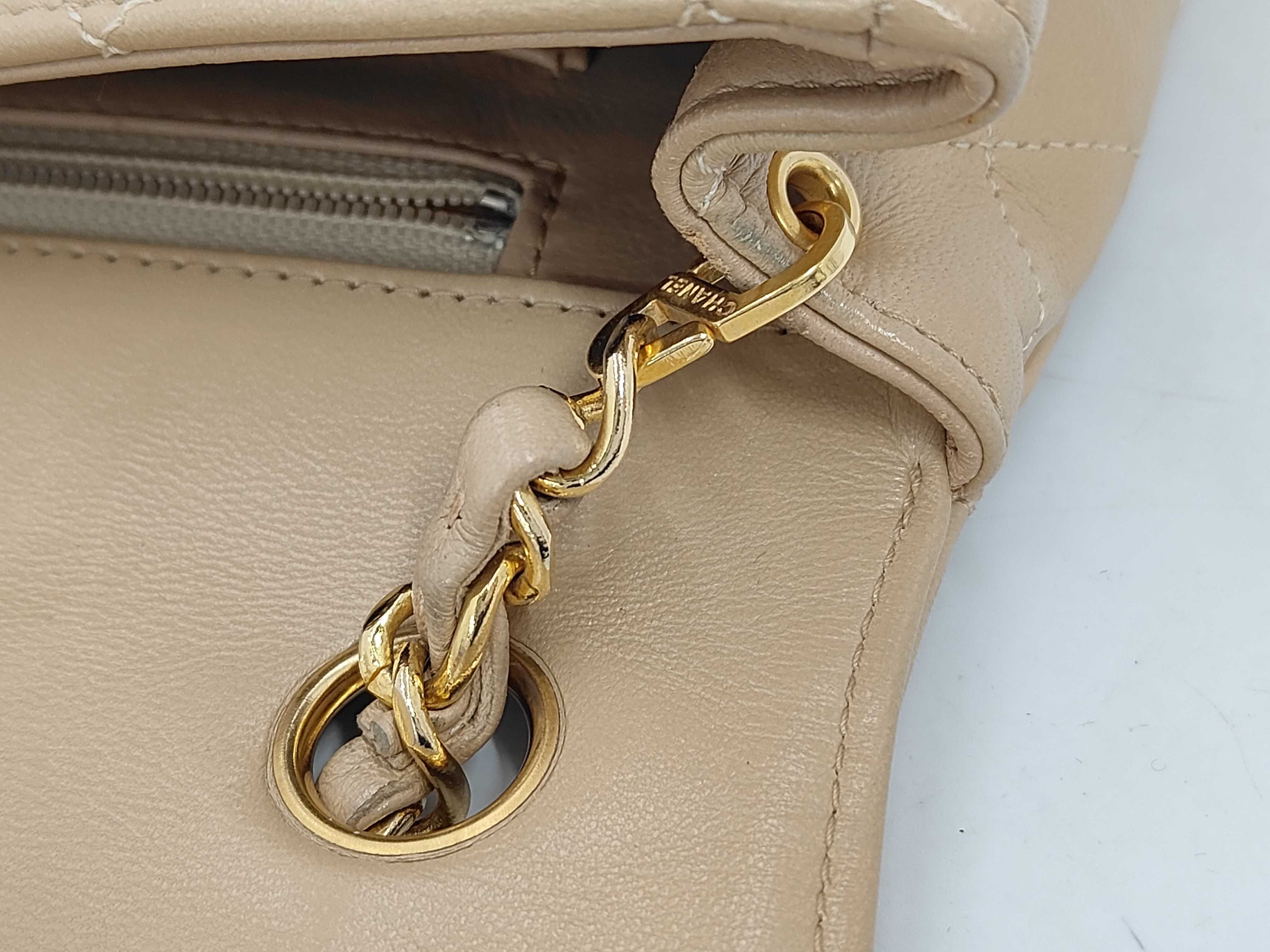 Diana Flap Shoulder Bag, Beige, Gold Hardware, 1713101 — view 5