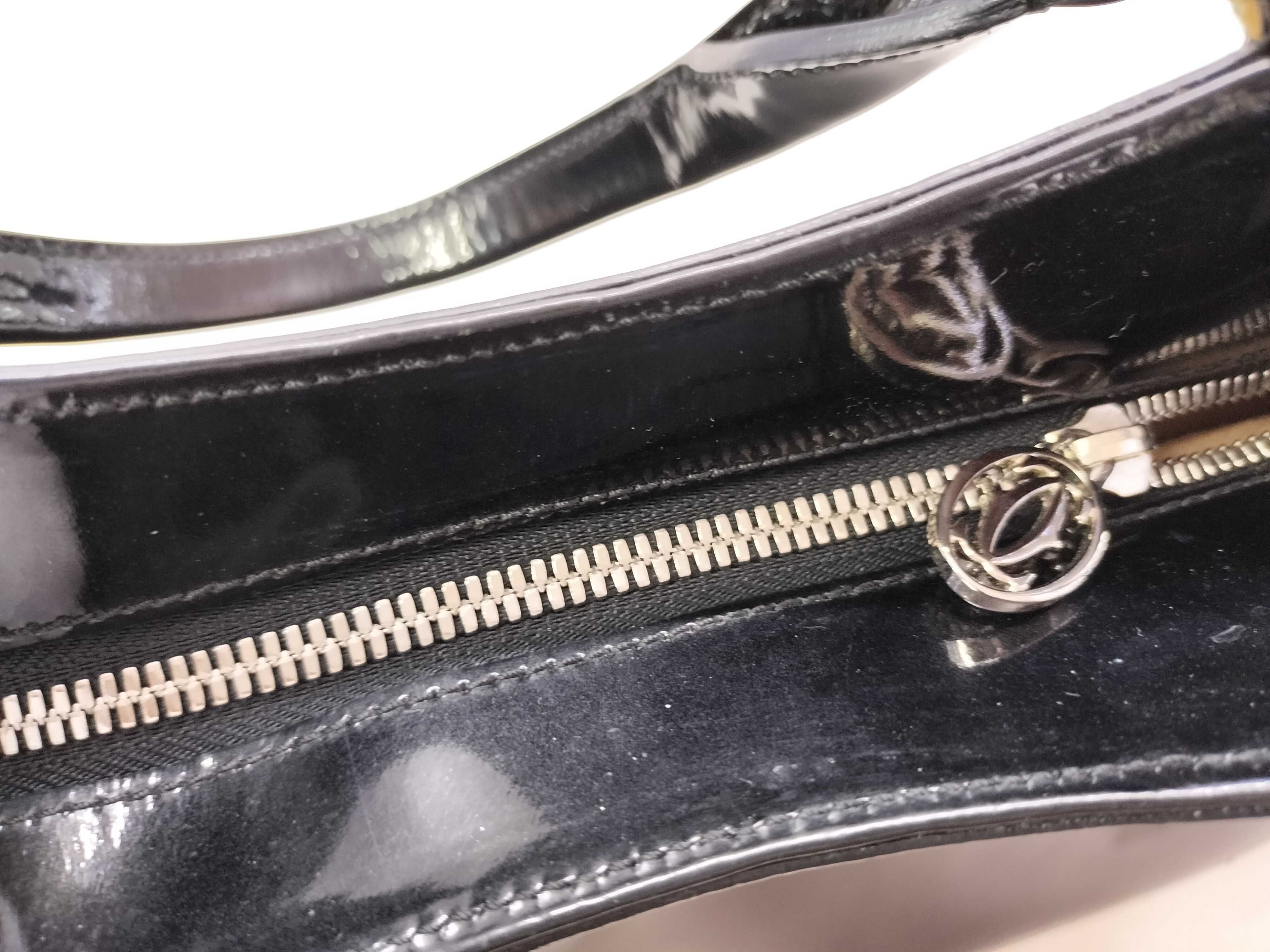 patent leather handbag, black. — view 12