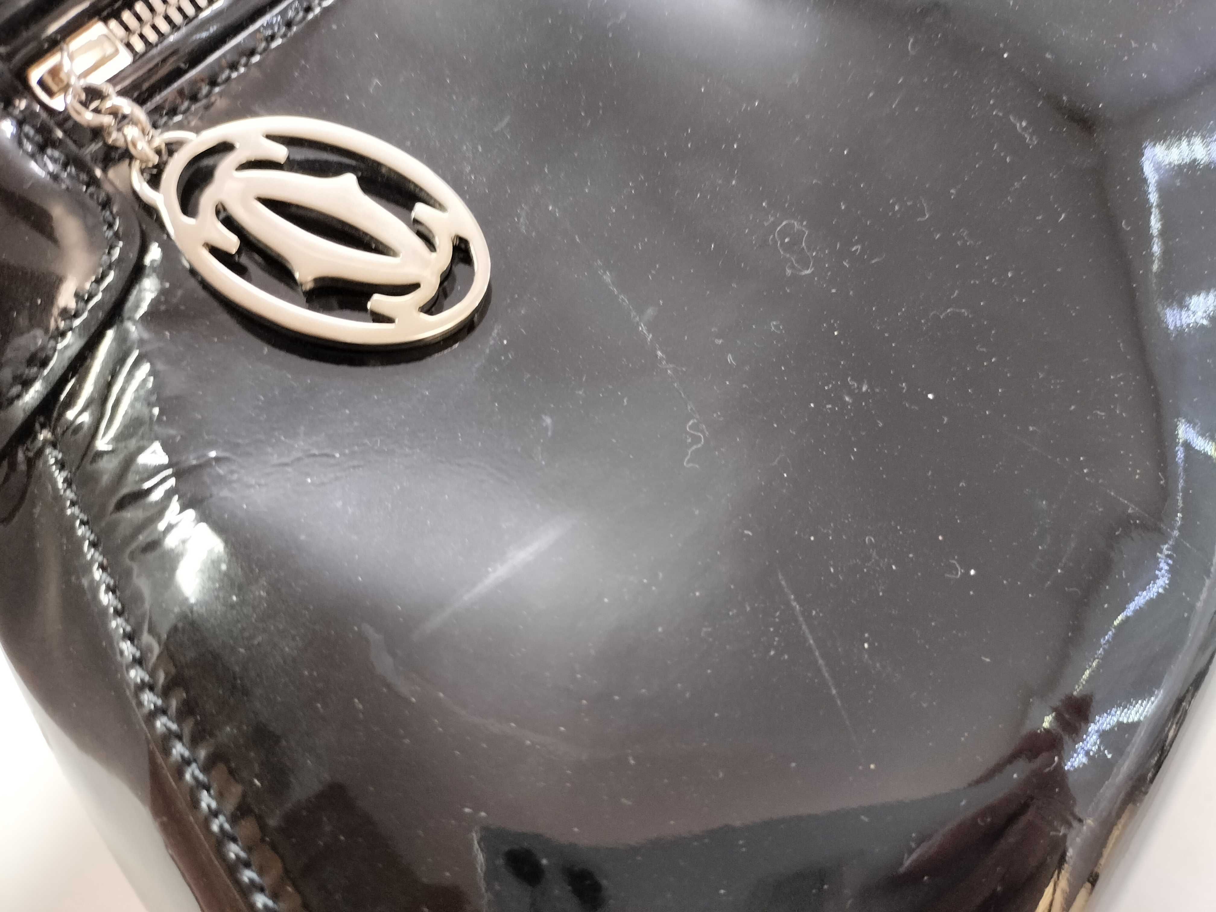 patent leather handbag, black. — view 13