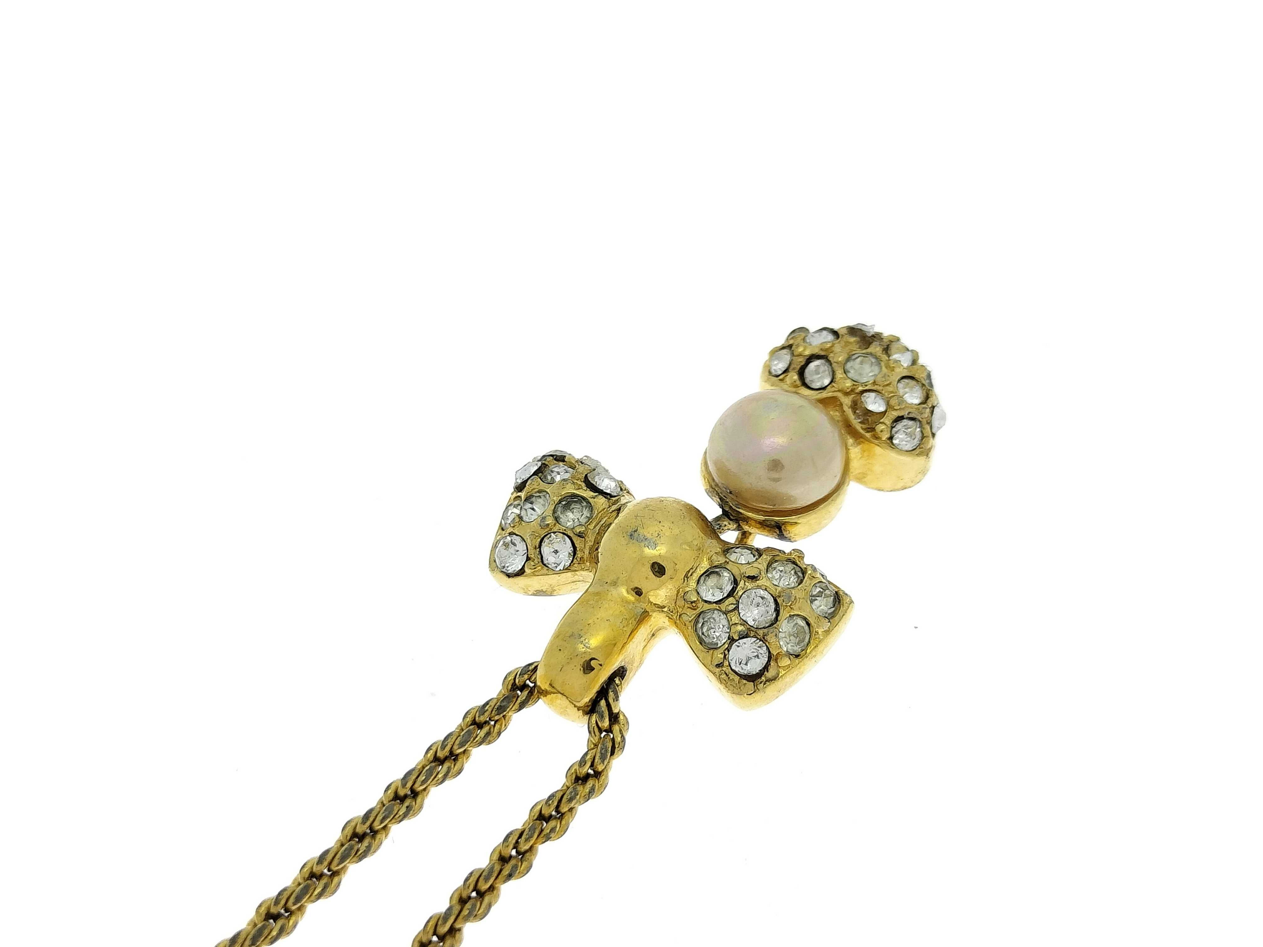 necklace, ribbon, pearl, rhinestone necklace — view 5