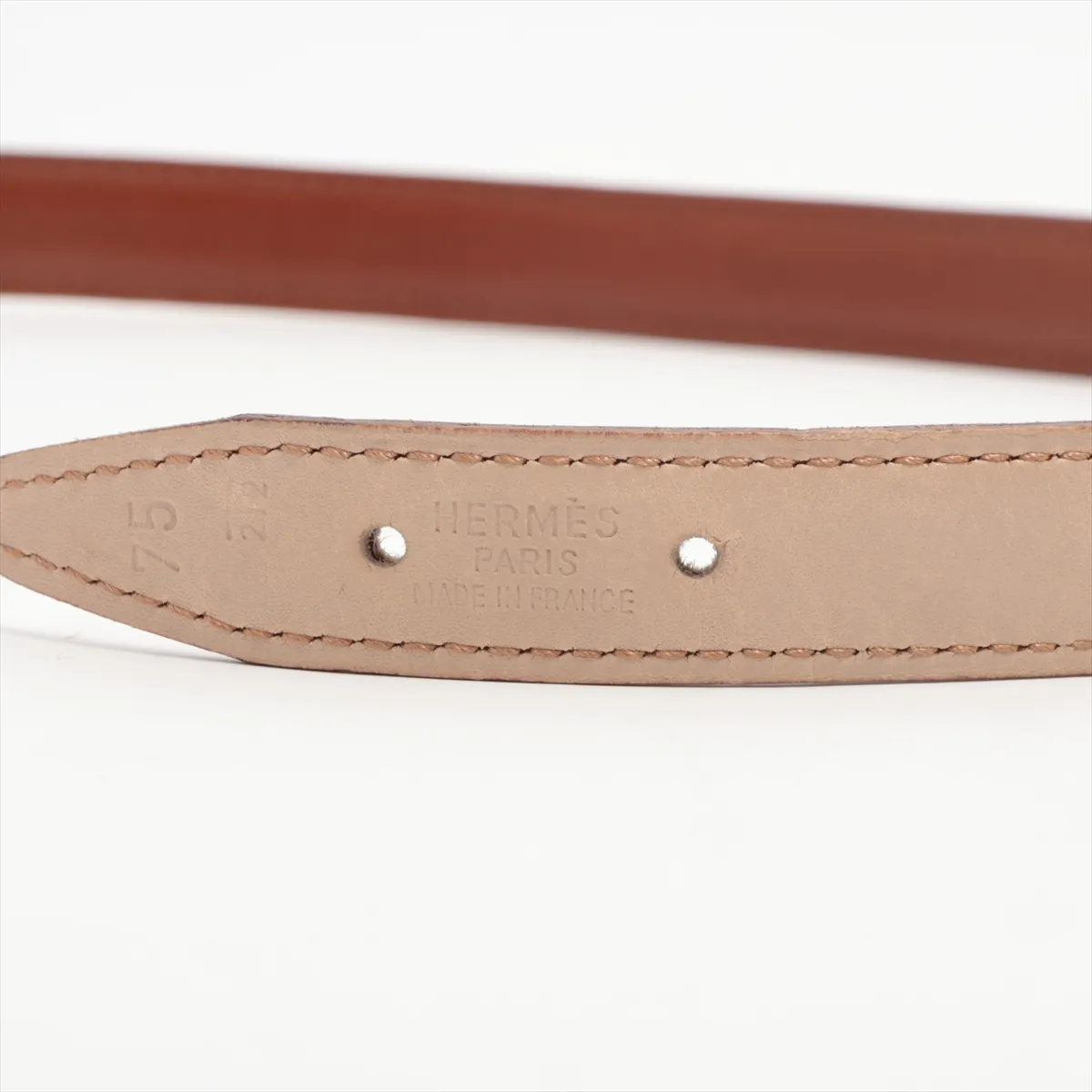 Mini H Belt F:2002 Belt 75 Leather Beige x Brown — view 5