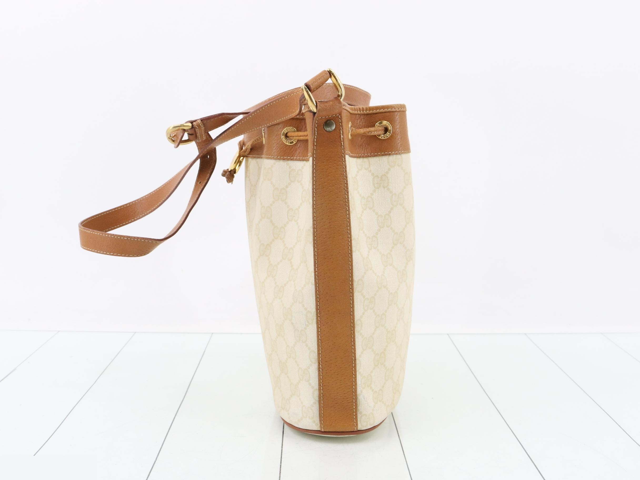GG Supreme Leather Drawstring Shoulder Bag — view 3