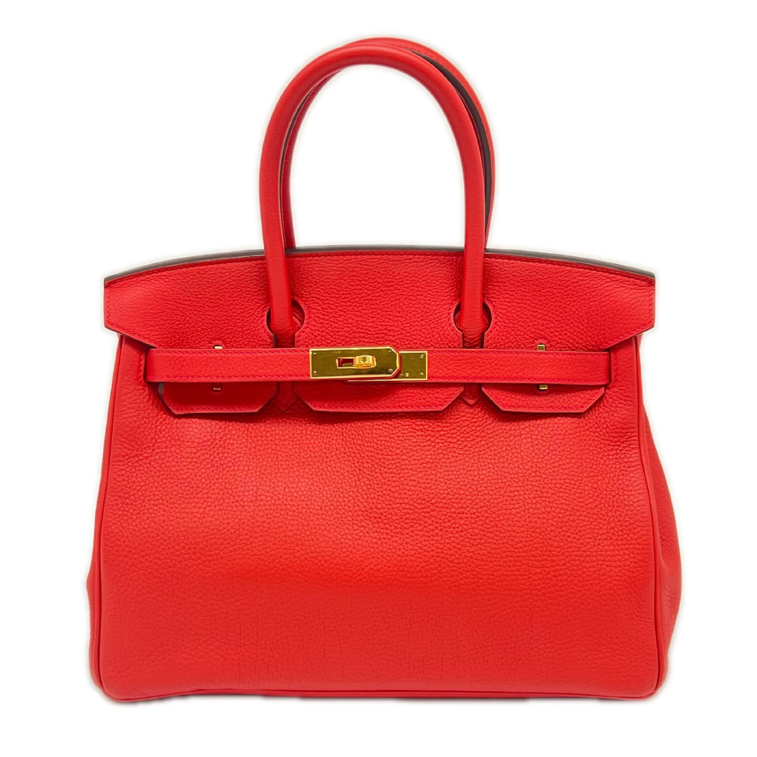 Togo Birkin 30 Rouge Casaque A-stamp handbag