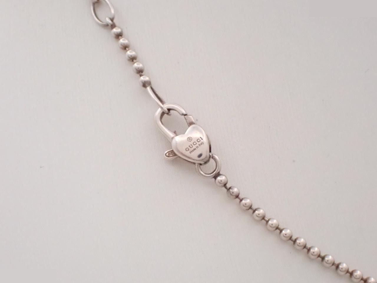 Silver heart motif necklace, 925 sterling silver, 8.4g, chain approximately 40cm. — view 2