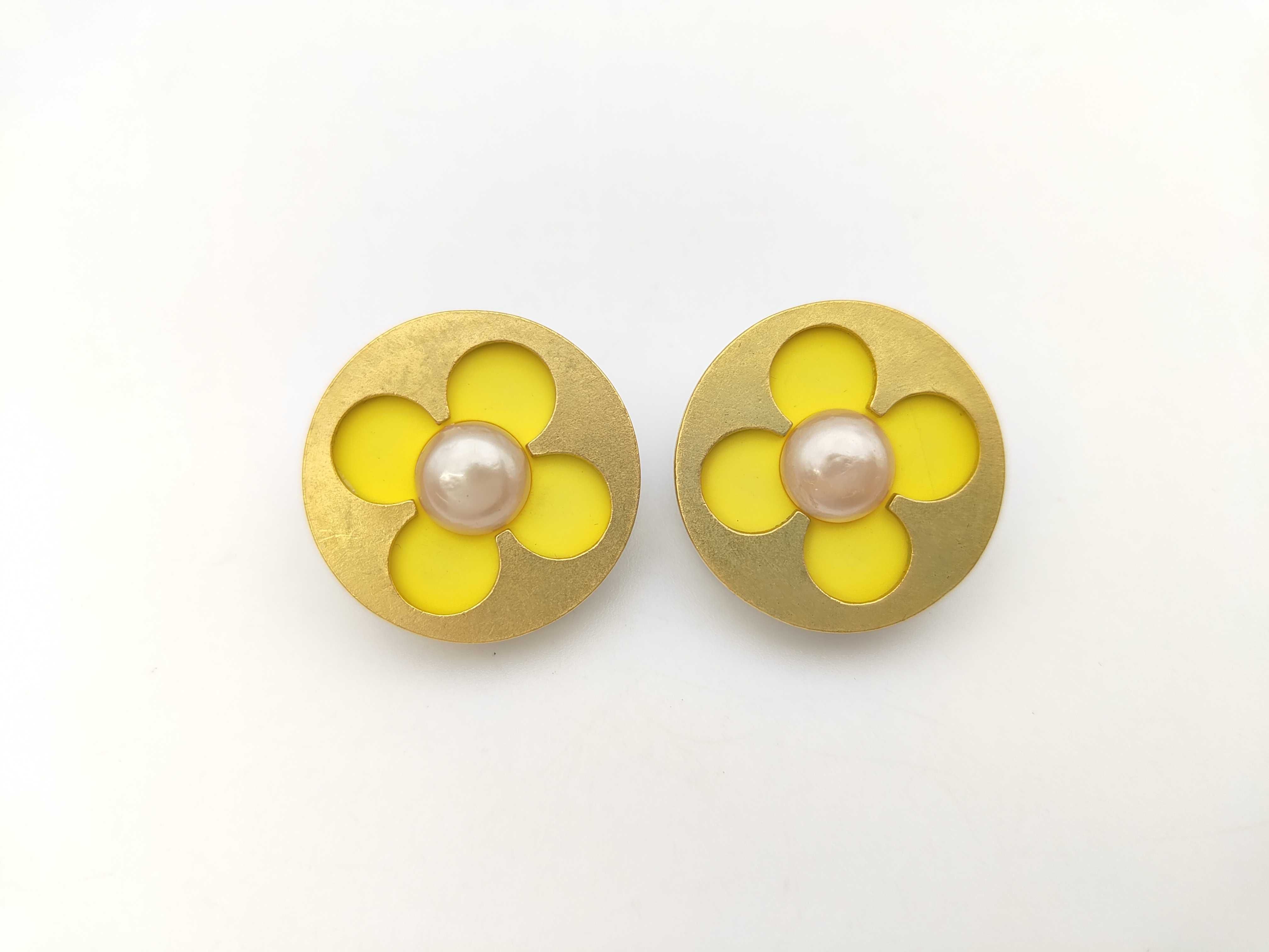 95C Extremely Rare Four-Leaf Clover Motif Pearl Earrings