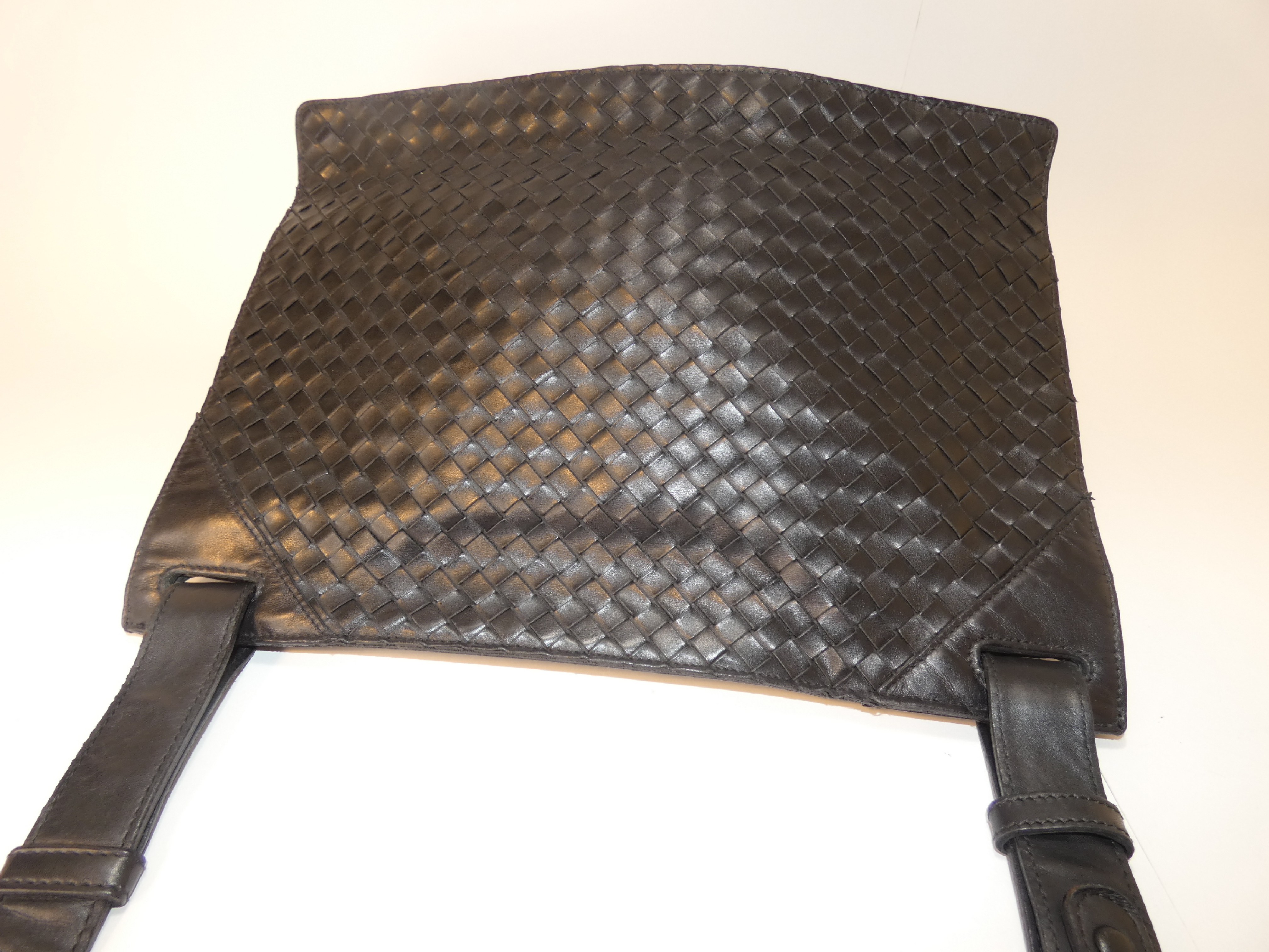 Intrecciato Black Flap Shoulder Bag — view 3