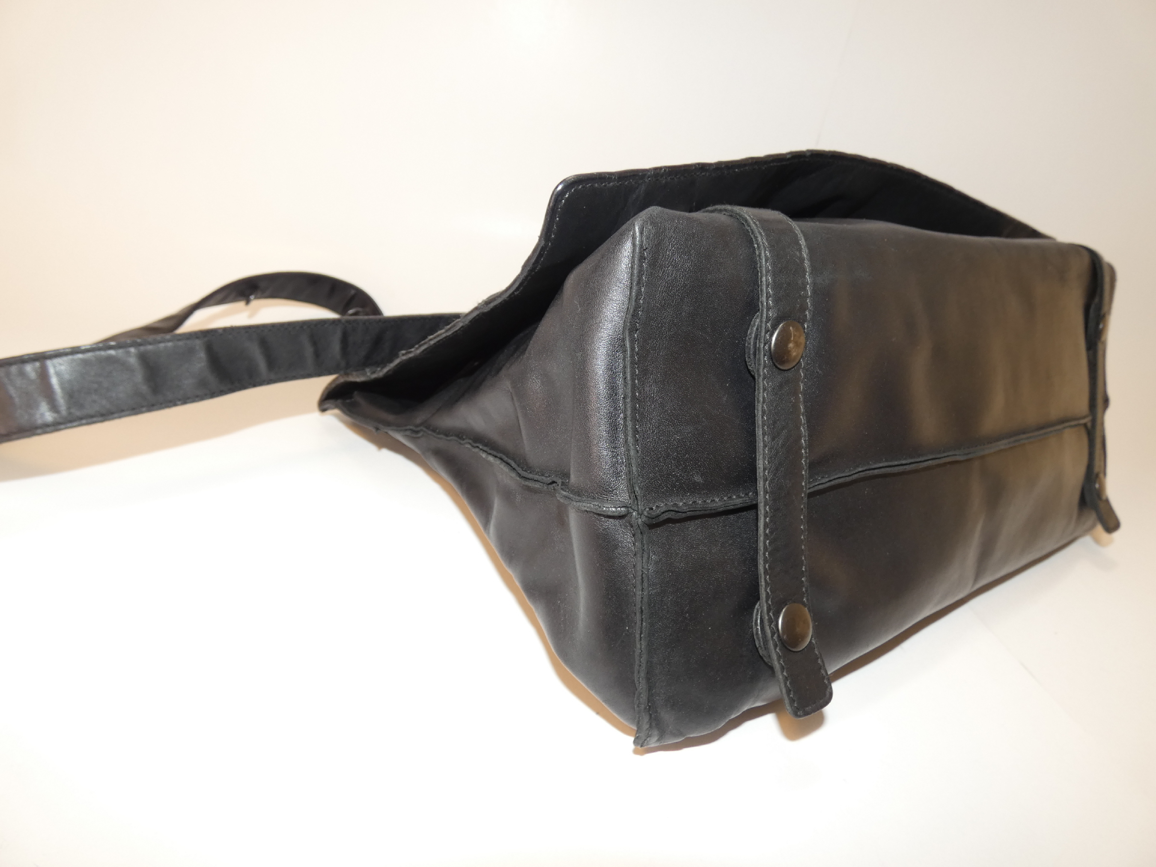 Intrecciato Black Flap Shoulder Bag — view 6