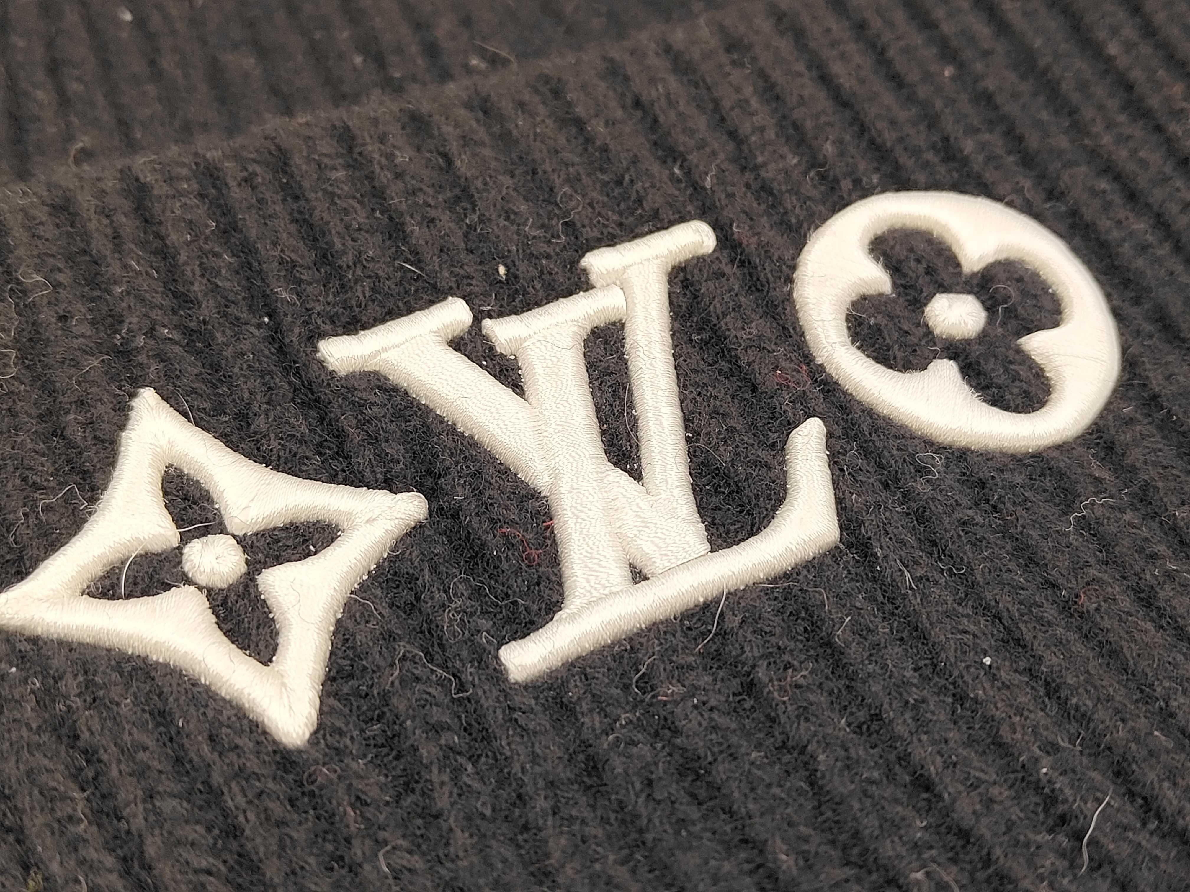 Black Wool Beanie LV Headline Knit Hat M77872 Other Accessories — view 7