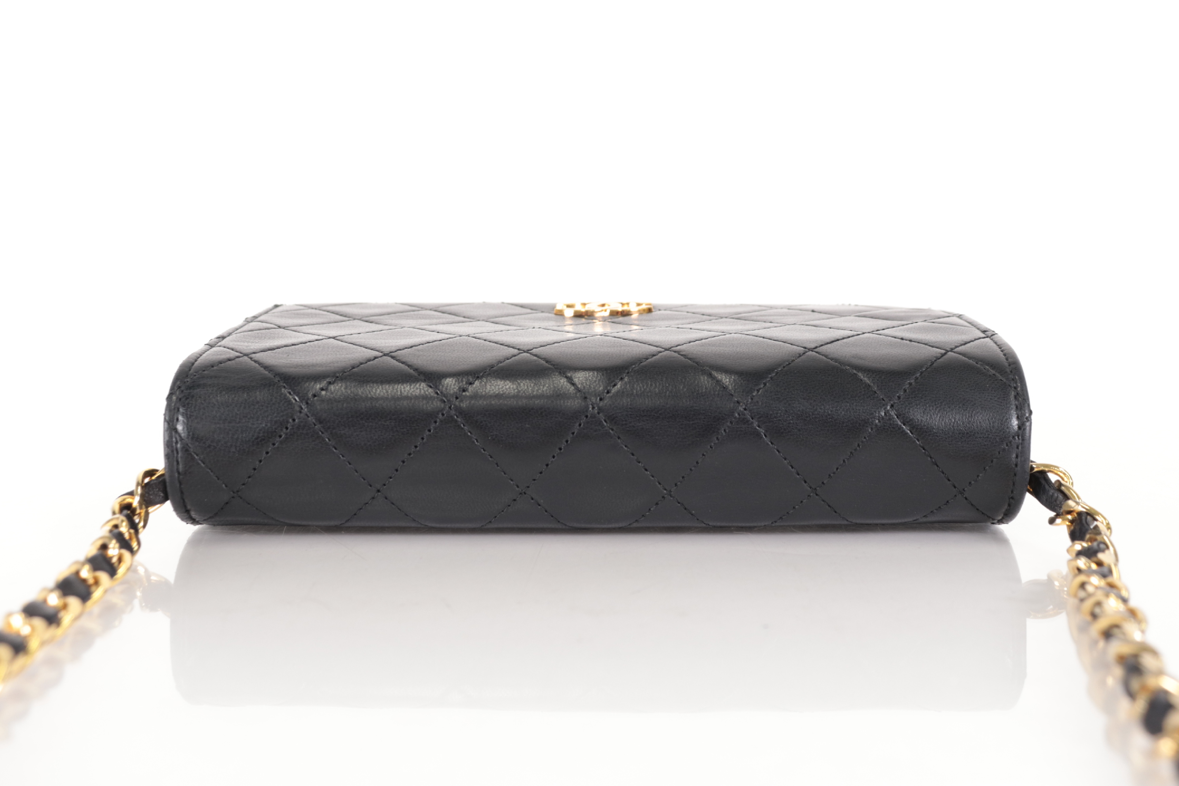 Matelassé Lambskin Full Flap Push Chain Shoulder Bag — view 6