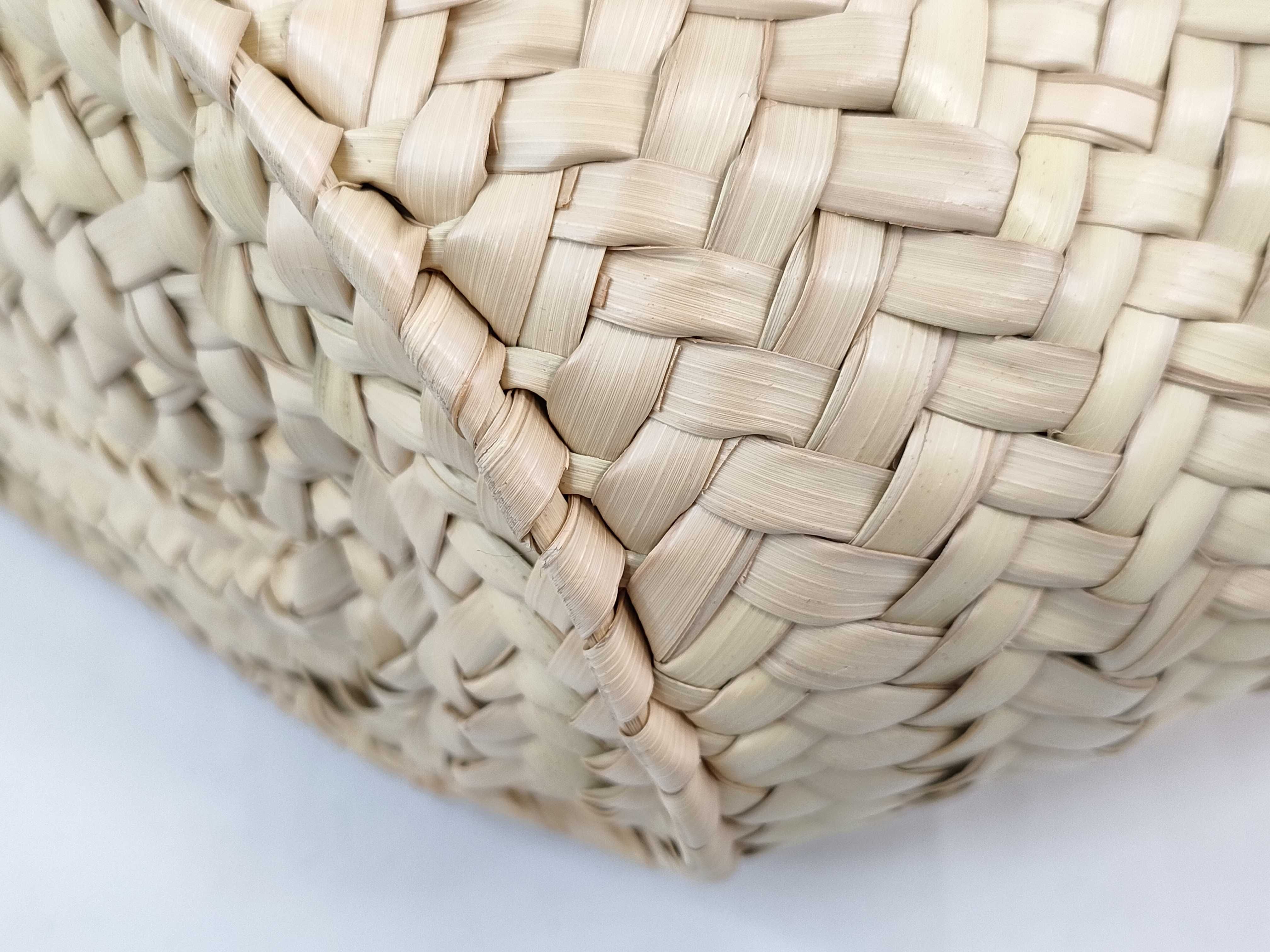 Basket Small Raffia x Leather Basket Bag Beige x Green *Bottom stain present Tote bag — view 6
