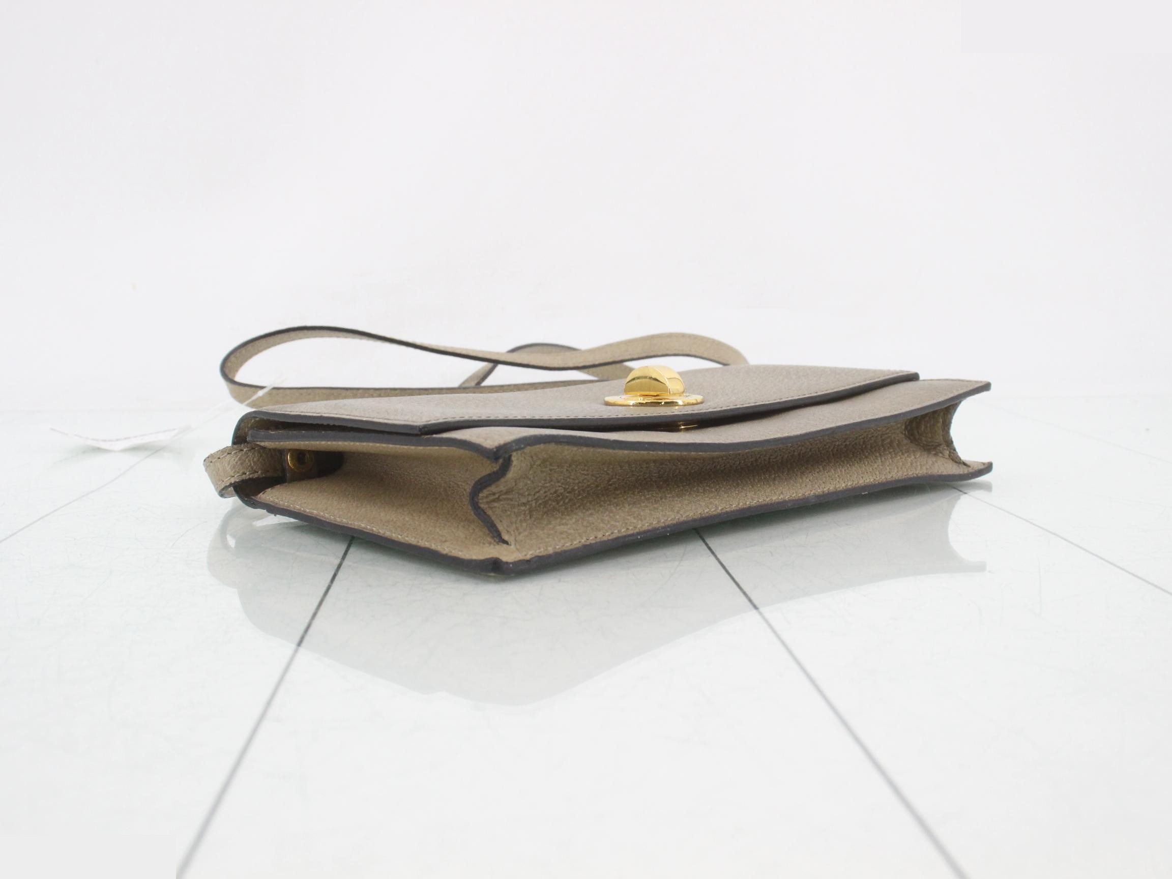 Shoulder bag, khaki, leather — view 5