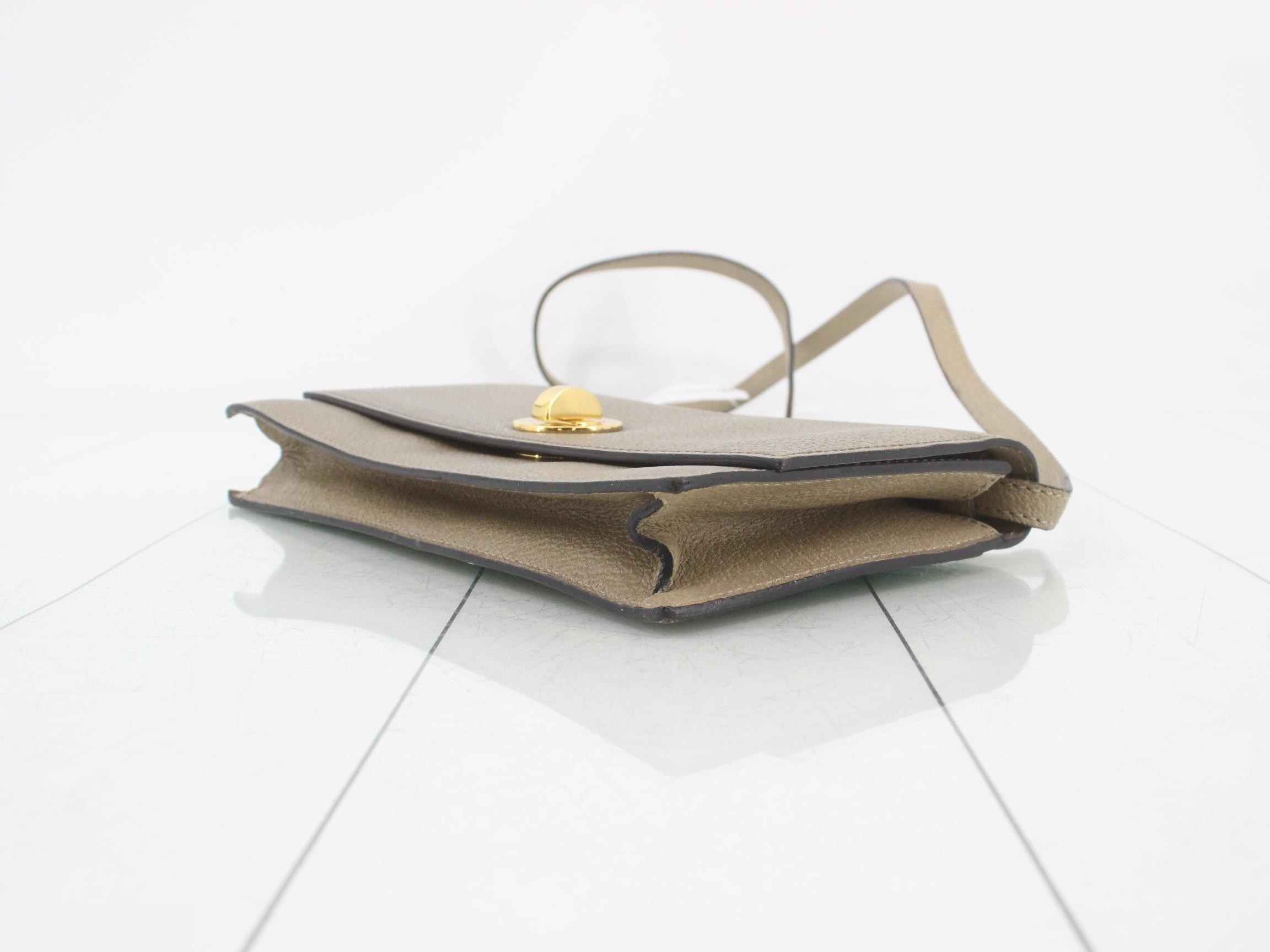 Shoulder bag, khaki, leather — view 6