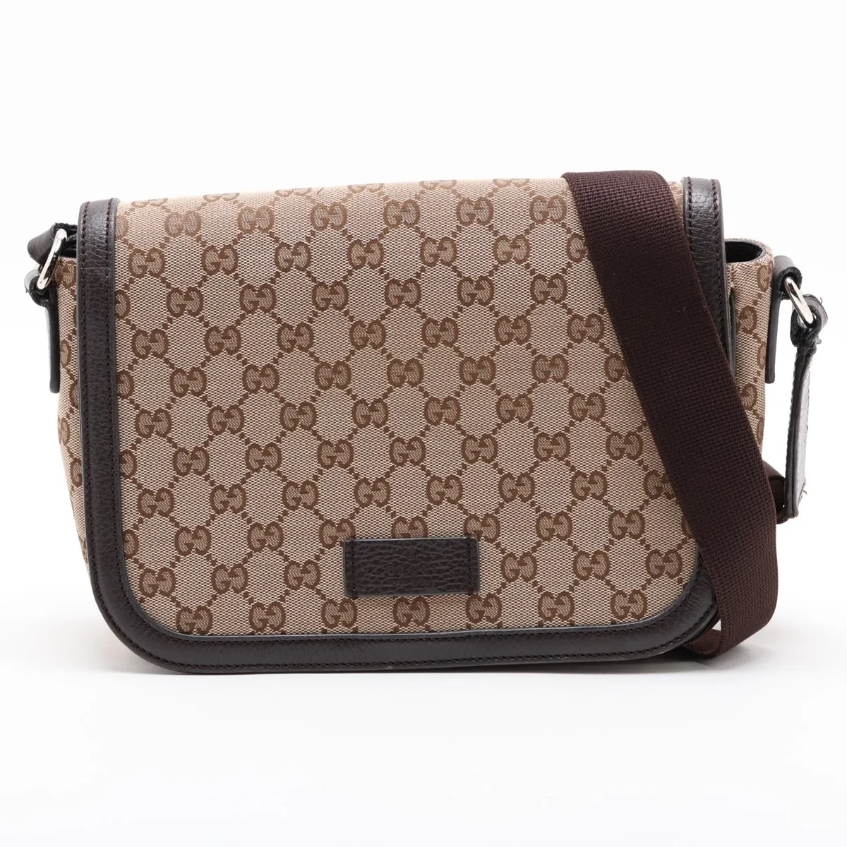 GG Canvas Shoulder Bag, Canvas x Leather, Beige x Brown, 449172 (Outlet)
