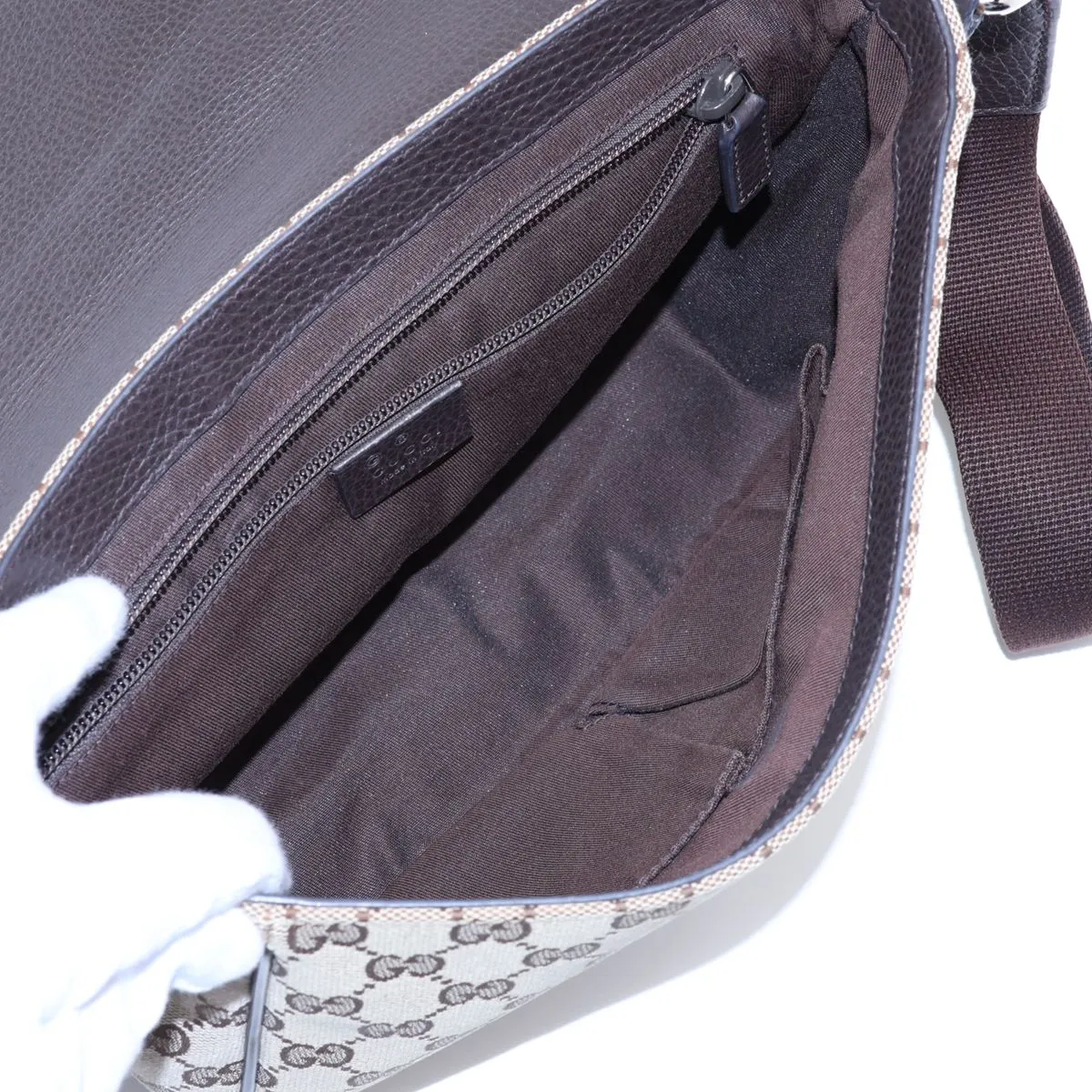 GG Canvas Shoulder Bag, Canvas x Leather, Beige x Brown, 449172 (Outlet) — view 6