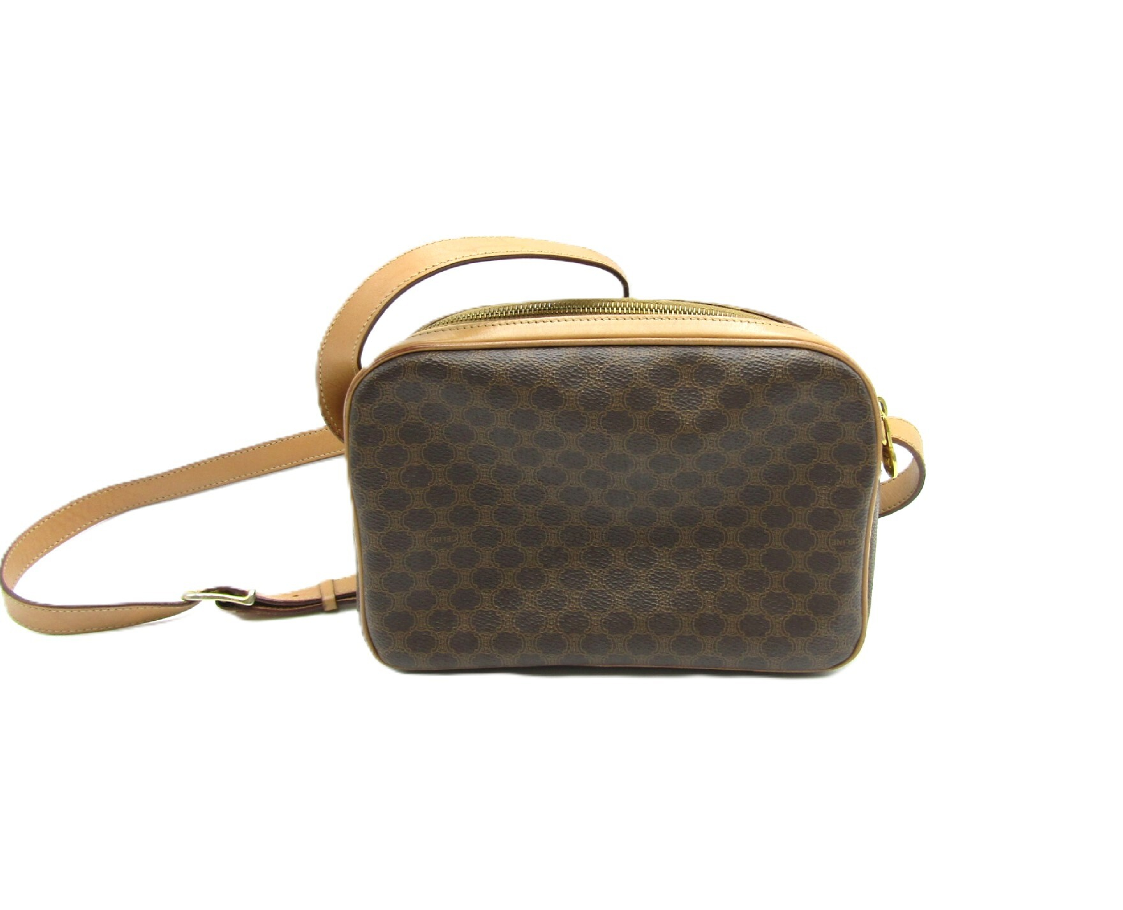 Macadam pattern vintage gold hardware shoulder bag — view 2