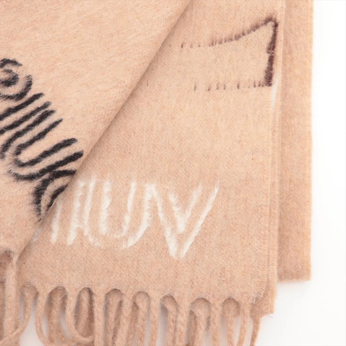 M76382 Echarpe The Ultimate Scarf, Wool x Cashmere, Beige. Shows signs of wear, — view 2