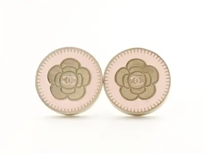 Coco Camellia Pink Gold Earrings