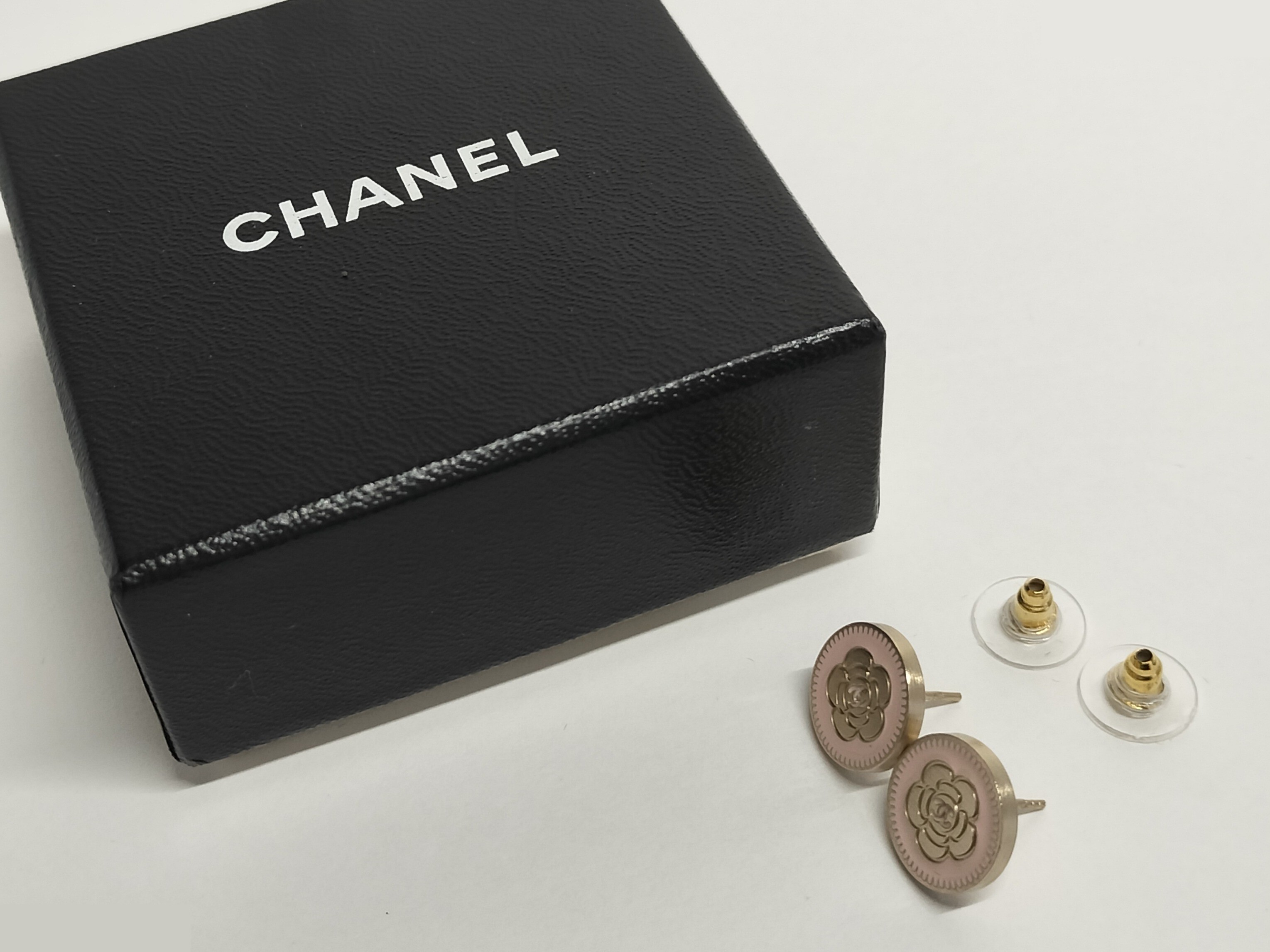 Coco Camellia Pink Gold Earrings — view 2