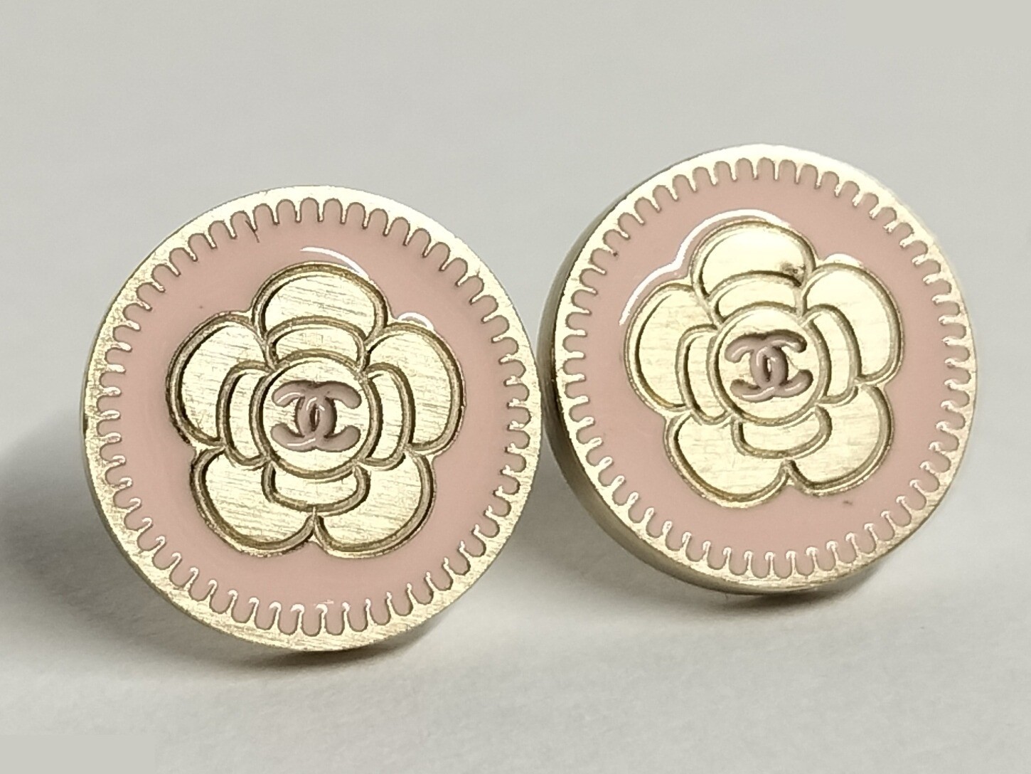 Coco Camellia Pink Gold Earrings — view 6