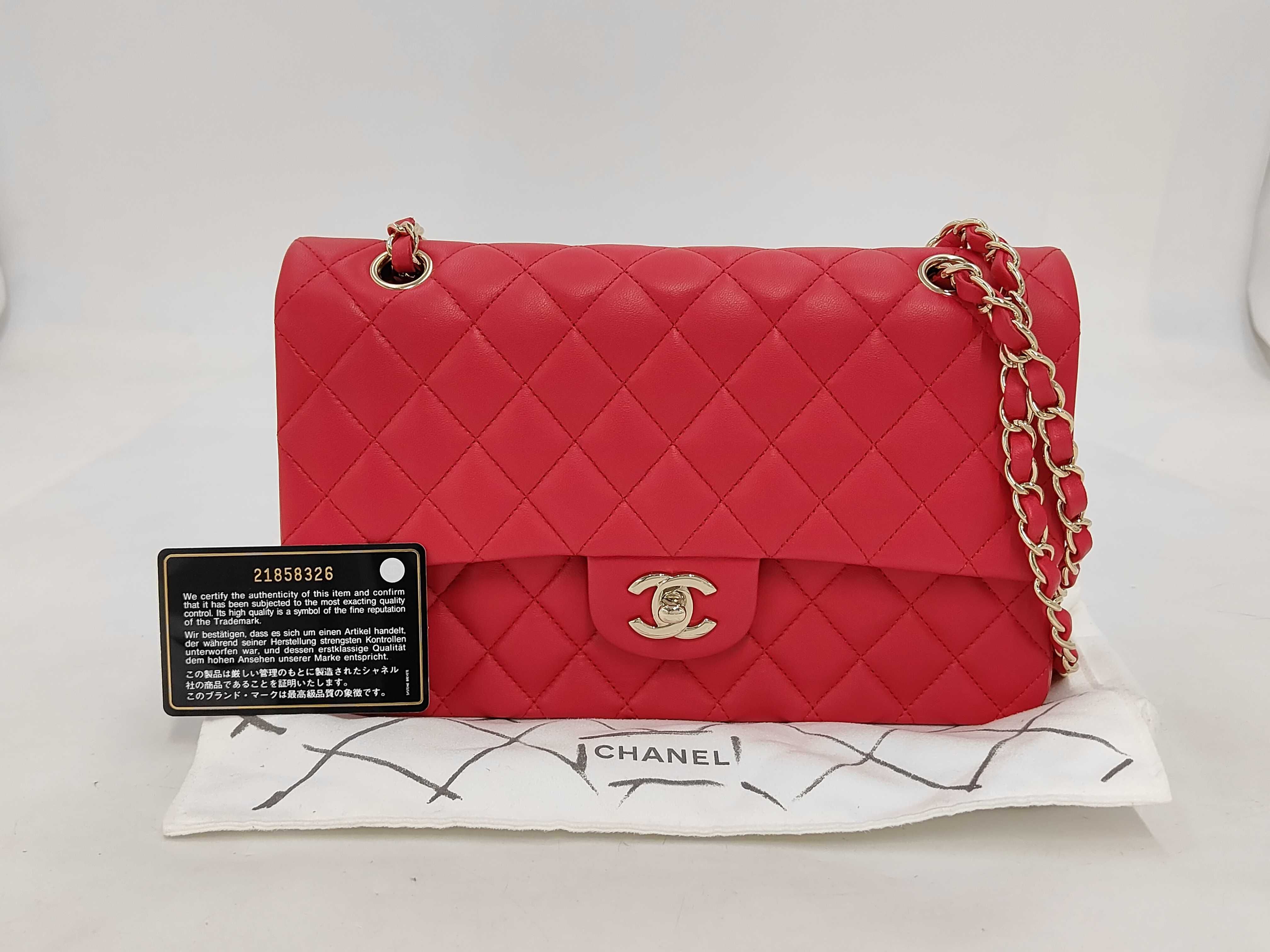 Double Flap 25 Chain Shoulder Bag, Matelassé Lambskin, Pink (PG)