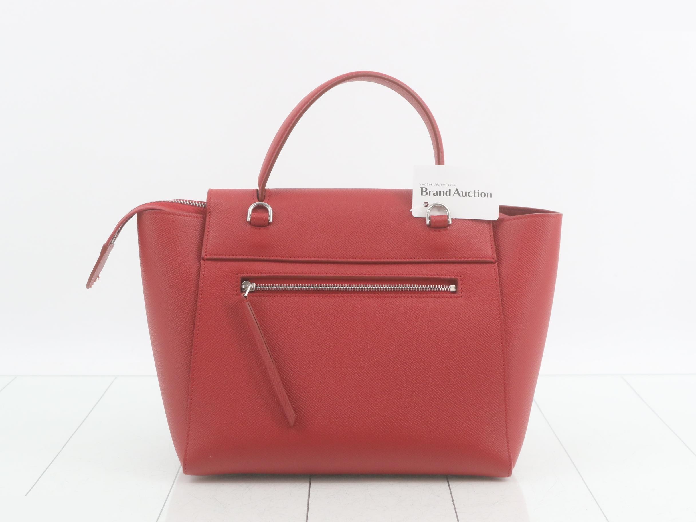 Belt bag, leather, 2-way handbag, red — view 2