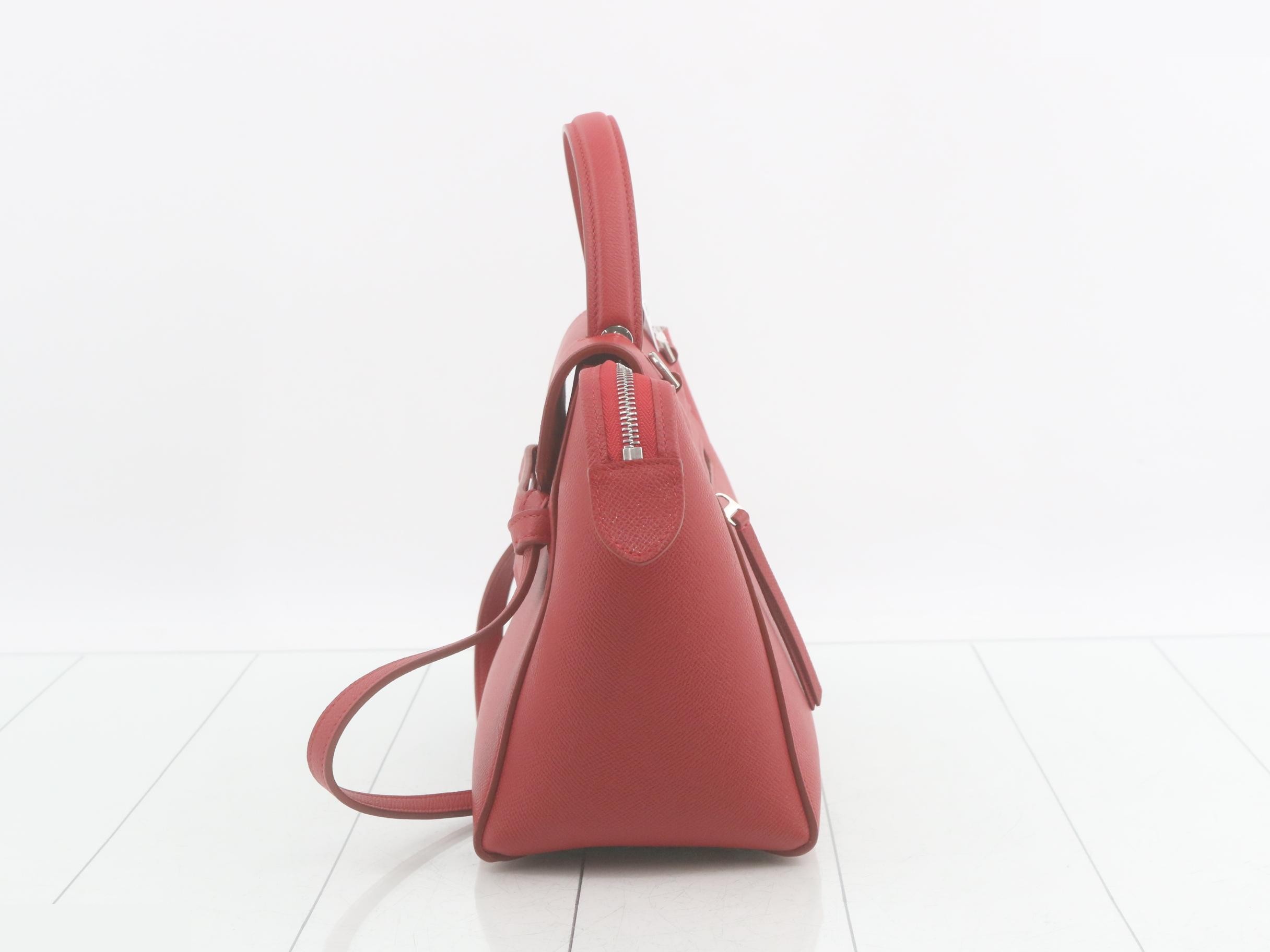 Belt bag, leather, 2-way handbag, red — view 3