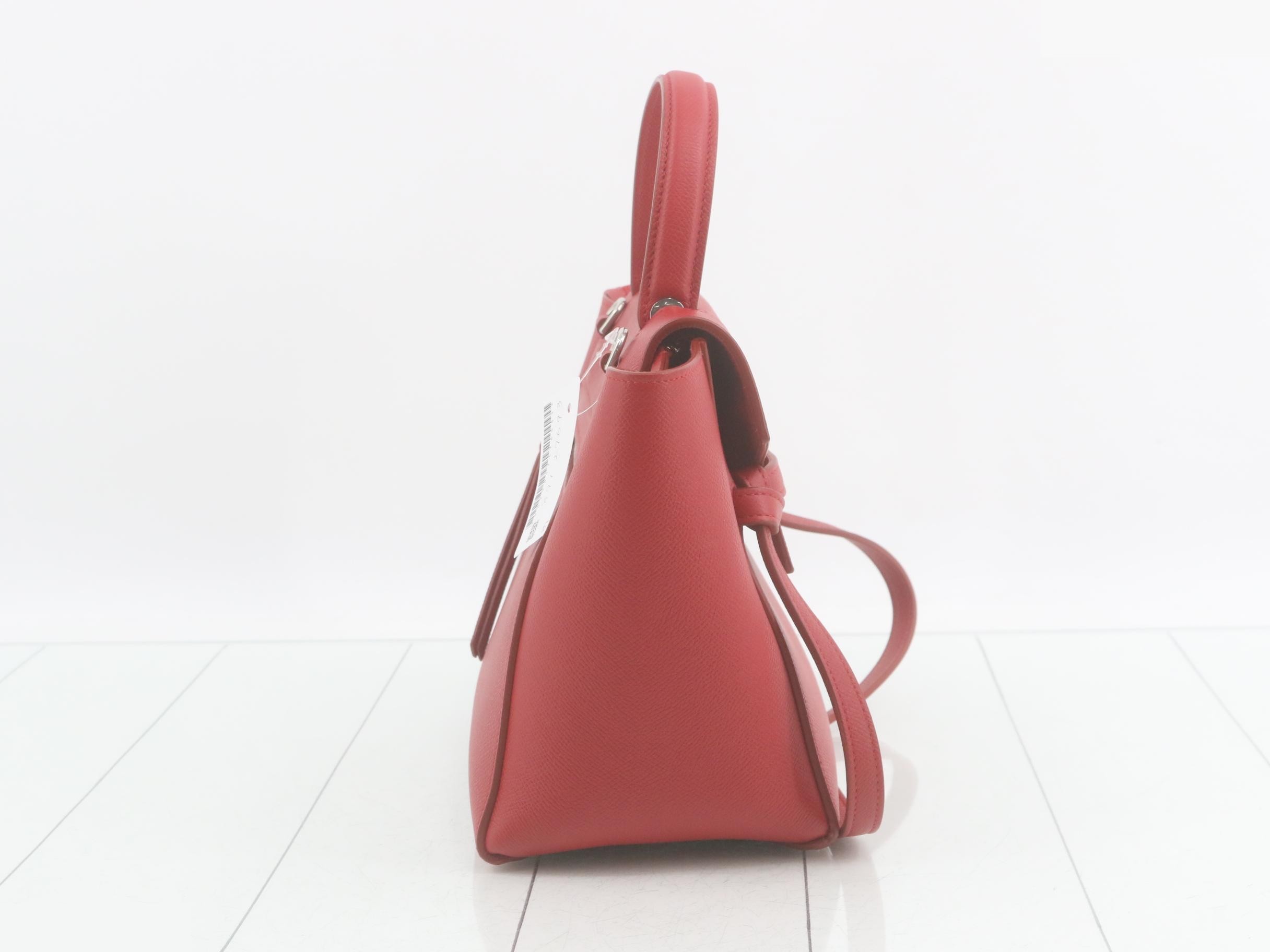 Belt bag, leather, 2-way handbag, red — view 4