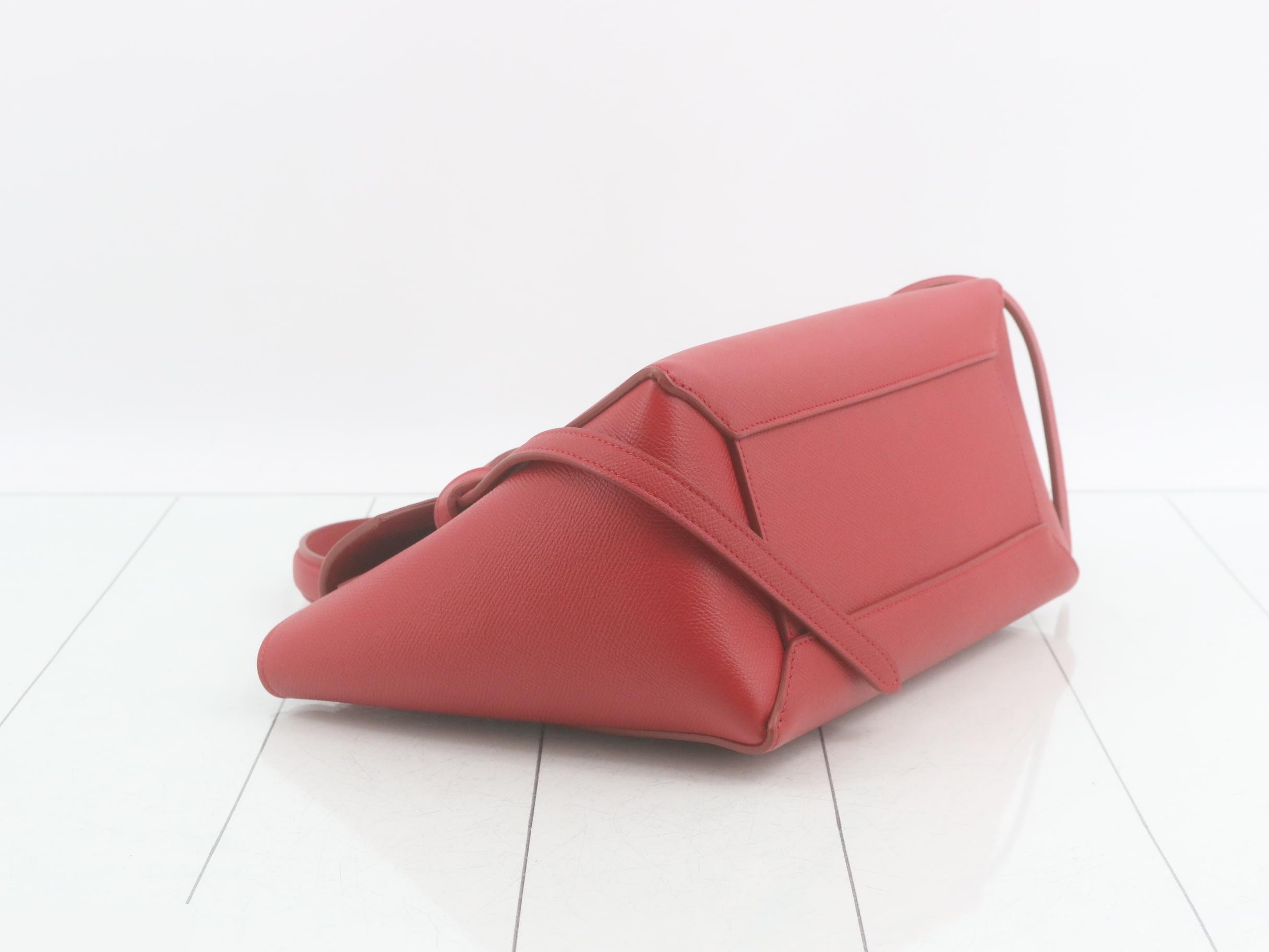 Belt bag, leather, 2-way handbag, red — view 5