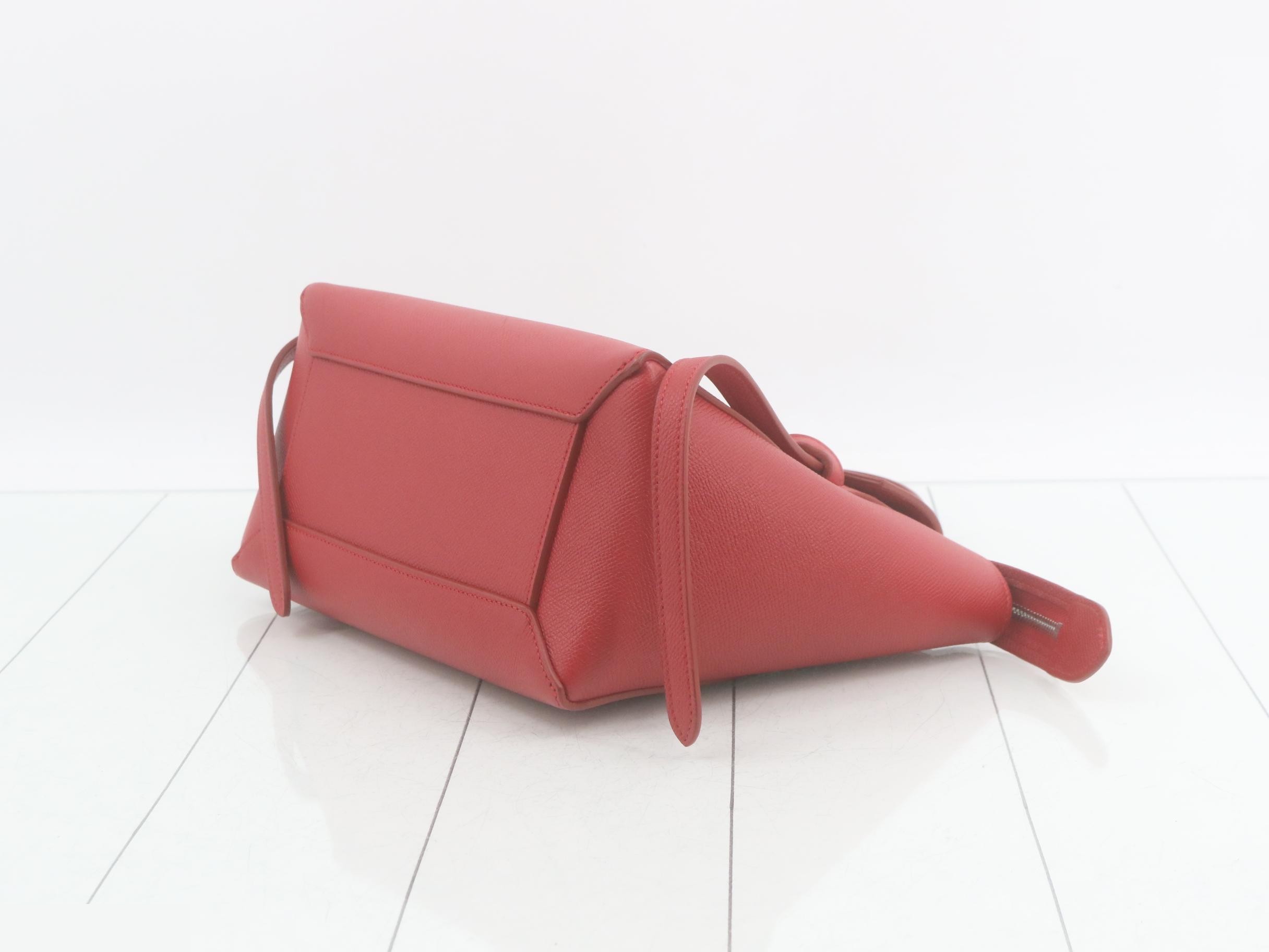 Belt bag, leather, 2-way handbag, red — view 6