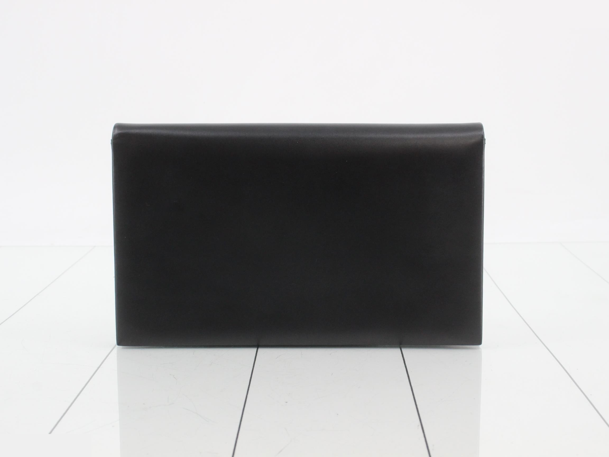 Leather chain shoulder bag, black — view 2