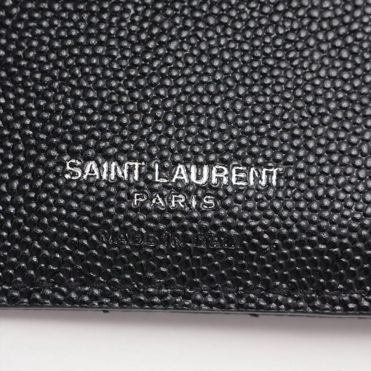V-stitch YSL logo BND575879 Leather Compact Wallet Black — view 6