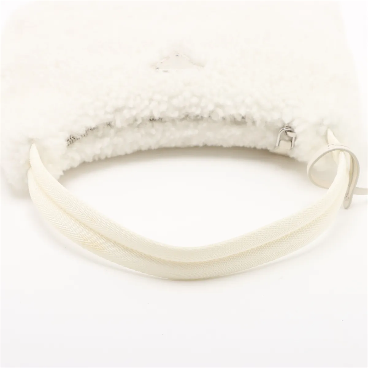 Shearling and Leather Shoulder Bag, White, 1NE515 — view 5