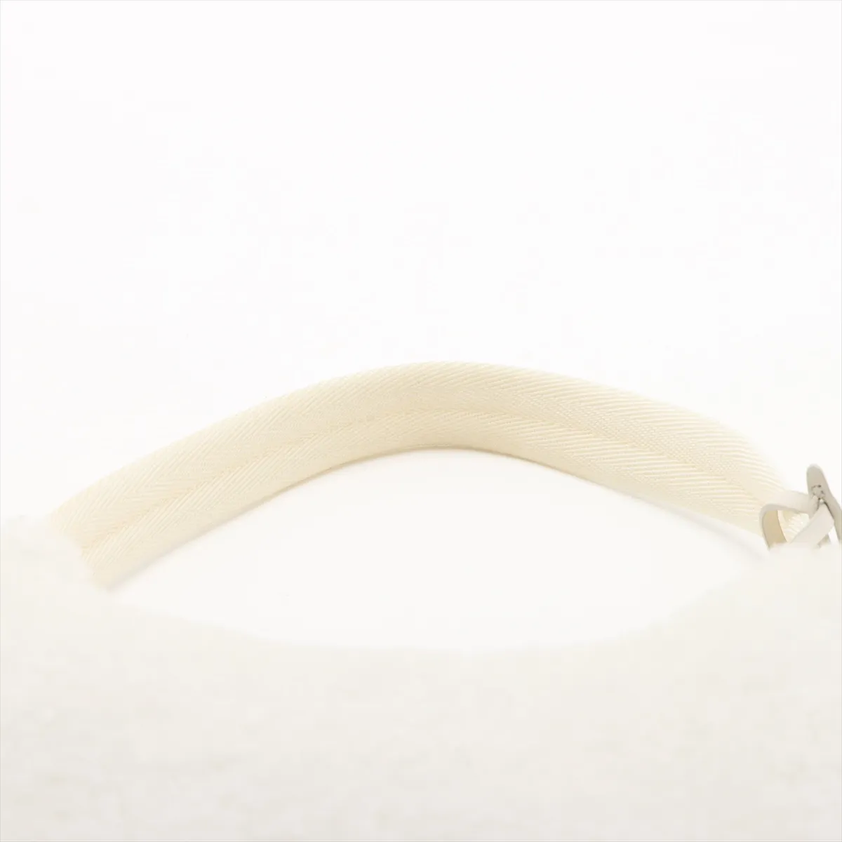 Shearling and Leather Shoulder Bag, White, 1NE515 — view 6
