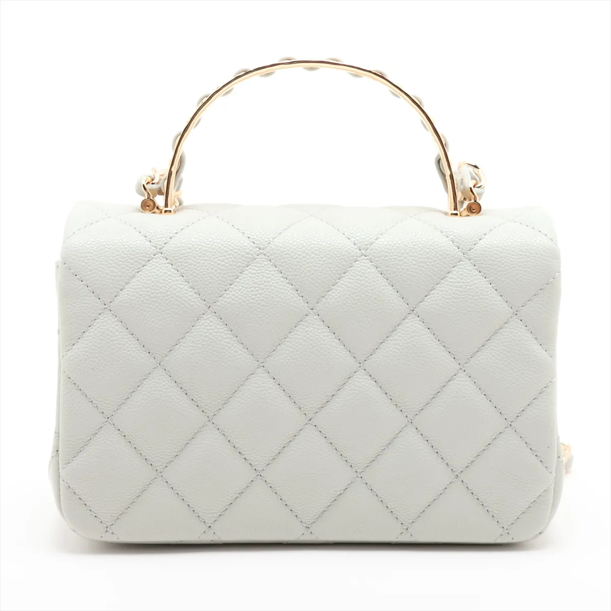 [Individually packaged] Chanel Matelassé Caviar Skin 2-Way Handbag, Top Handle, Green, Gold Hardware, JP6CU1CK, Random Plate — view 2