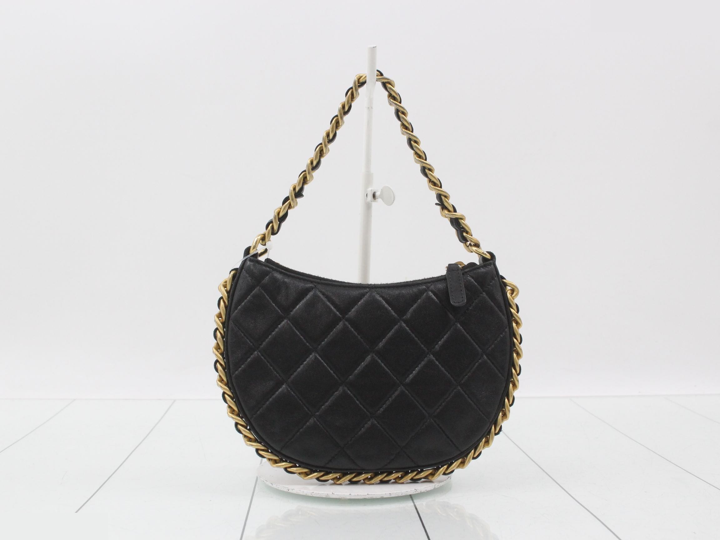 Round Lambskin Chain Hobo Bag — view 2