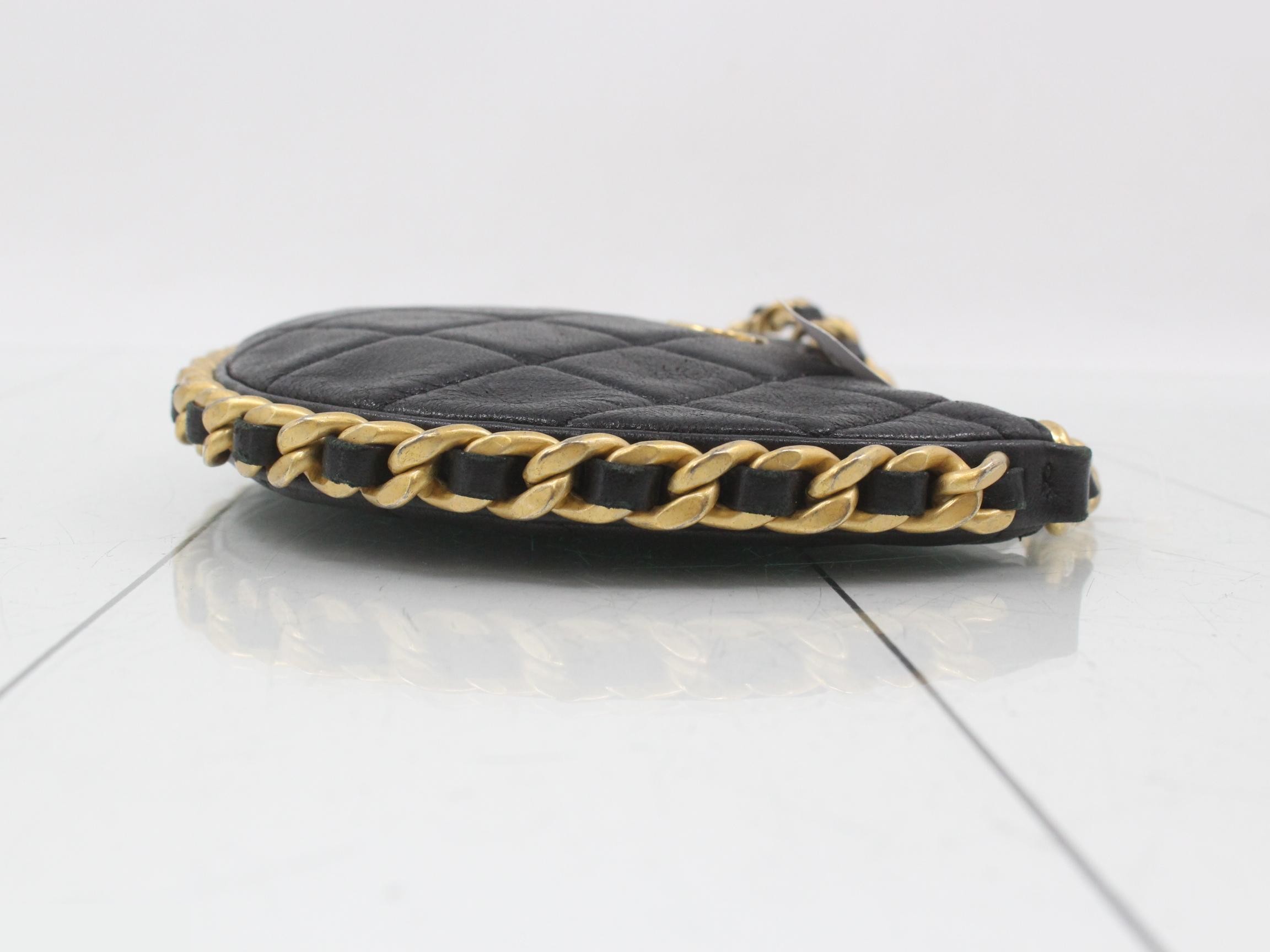 Round Lambskin Chain Hobo Bag — view 3